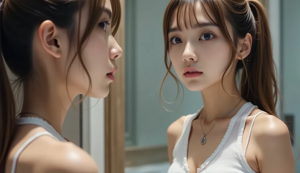 Quarter view, 8K, Photographic images, masterpiece, 最high quality, Super Resolution, Curly hair beauty, ((Beautiful woman with short hair and ponytail)), With bangs, Incredibly cute face, And slim, Small breasts, high quality, masterpiece, exquisite features, Delicate eyes, Delicate hair, 8K quality, Pale light and shadow, Dindal effect, Disheveled Hair, A Young Country, Erotic scenes, rock, (element), Dark light background, (Group molesters:1.3), 1 Korean woman, (Profile seen from the feet), She was finger raped by several men, (((A crowded train in Korea))),((She's behind the corner of the train)), (((She was placed among the men、Raped by fingers:1.3))), (The men are standing around her), (she is wearing flesh color pantyhose and feminine blouse And slim suit with blazer and miniskirt : 1.4), (Super beautiful face), ( She was grabbed by the man on her breasts and buttocks., The men put their hands around her buttocks..:1.3), (Browsing Caution), (Her miniskirt is being lifted up by the men.), (((the man'His finger penetrated her vaginal opening.、He's raping her with his fingers.))), ((She is gagged by the man's hands)), (((A man puts his hand inside her skirt))), (((A man pulls her skirt))), (((Anxious and embarrassed, Her ecstatic expression), (Her mouth is half open), ((She is embarrassed and looks down:1.5)), (She is very reluctant), (She is refusing), (Very troubled look), ((((Moaning in Pain))), (((There are no other women besides her))), (((orgasm : 1.4))), (((Moaning : 1.2))), (Several middle-aged men),(She is Caught and sexually harassed by the men.. : 1.5), Forced to sexually assault by two men, Her body was violated by them, She was grabbed by the arm by him、Inability to escape, men's penises are inserted into her vagina and anus., A man tightens his girlfriend's panties, Spoon Sex Pose, The man stripped off her pantyhose、Exploring her pussy., Caught, (The men grabbed her thighs..), caress, caress,(She forced sex with double penetr