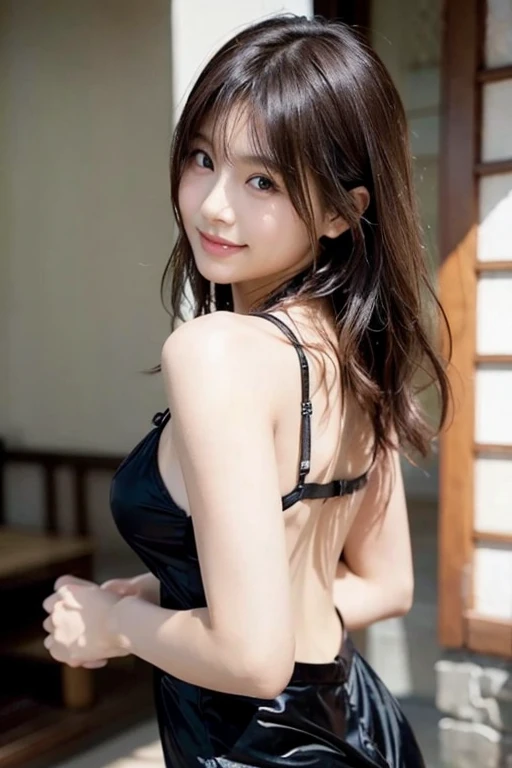 {{{masterpiece}}}, {{{best quality}}}, {{ultra-detailed}}, {illustration}, {{an extremely delicate and beautiful}}, wide shot, full body, from below, one girl, 20 years old, japanese girl, beauty, pretty face, cute face, (midium bretht), from below, (((Spreading legs))), serious face, wearing black Tanktop bikini, beach, arams behind head