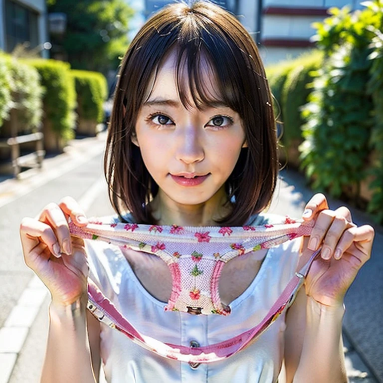 (Absurd:1.3),8K,(Detailed Photos:1.5),(Detailed face and skin:1.3),(Ultra-high resolution:1.5),(Realistic:1.5),Symmetrical clear eyes,Well-groomed face,(Ray Tracing:1.3) ,One girl, uetoaya,Japanese, break (Panties as a gift), break (Detailed red cotton panties:1.1),masterpiece, Highest quality, Very detailed,Focus Panties,Cinema Lighting,(Blushing:1.3), break (Panty stains:1.4),