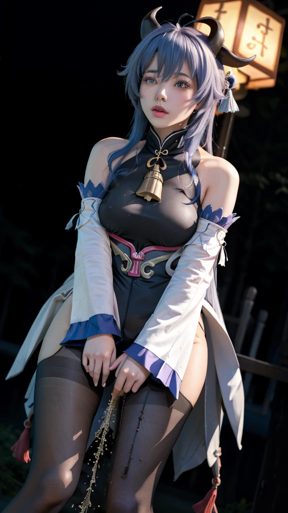 Masterpiece, best quality, 1girl, yun xi, realistic, ultra detail, black hair, purple eyes, purple clothes, sit on the chair, perfect body, full body, smile,