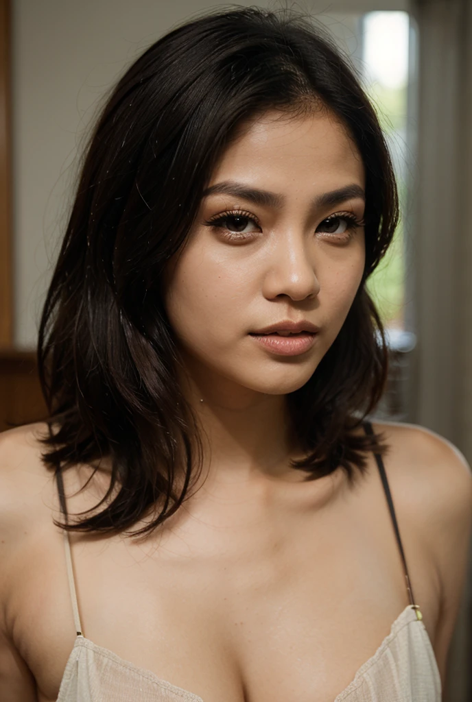(best quality), (masterpiece:1.5), (detailed:1.6), (perfect detailed face), filipino and australian mixed race girl, (blonde hair), very happy expression, super sexy, casual flowing thin t-shirts, cleavage, photorealistic, professional, extreme detail description, vivid colors, sharp focus, soft light, blur background.