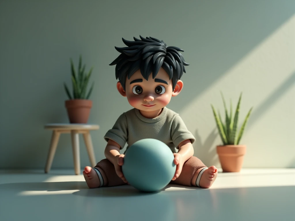 A little boy playing with toys in a living room, simple art inspired by studio ghibli's visual style, Baroque oil painting anime key visual full body portrait character concept art, brutalist grimdark fantasy, kuudere noble dictator, trending pixiv fanbox, rule of thirds golden ratio, by greg rutkowski wlop makoto shinkai takashi takeuchi studio ghibli jamie wyeth