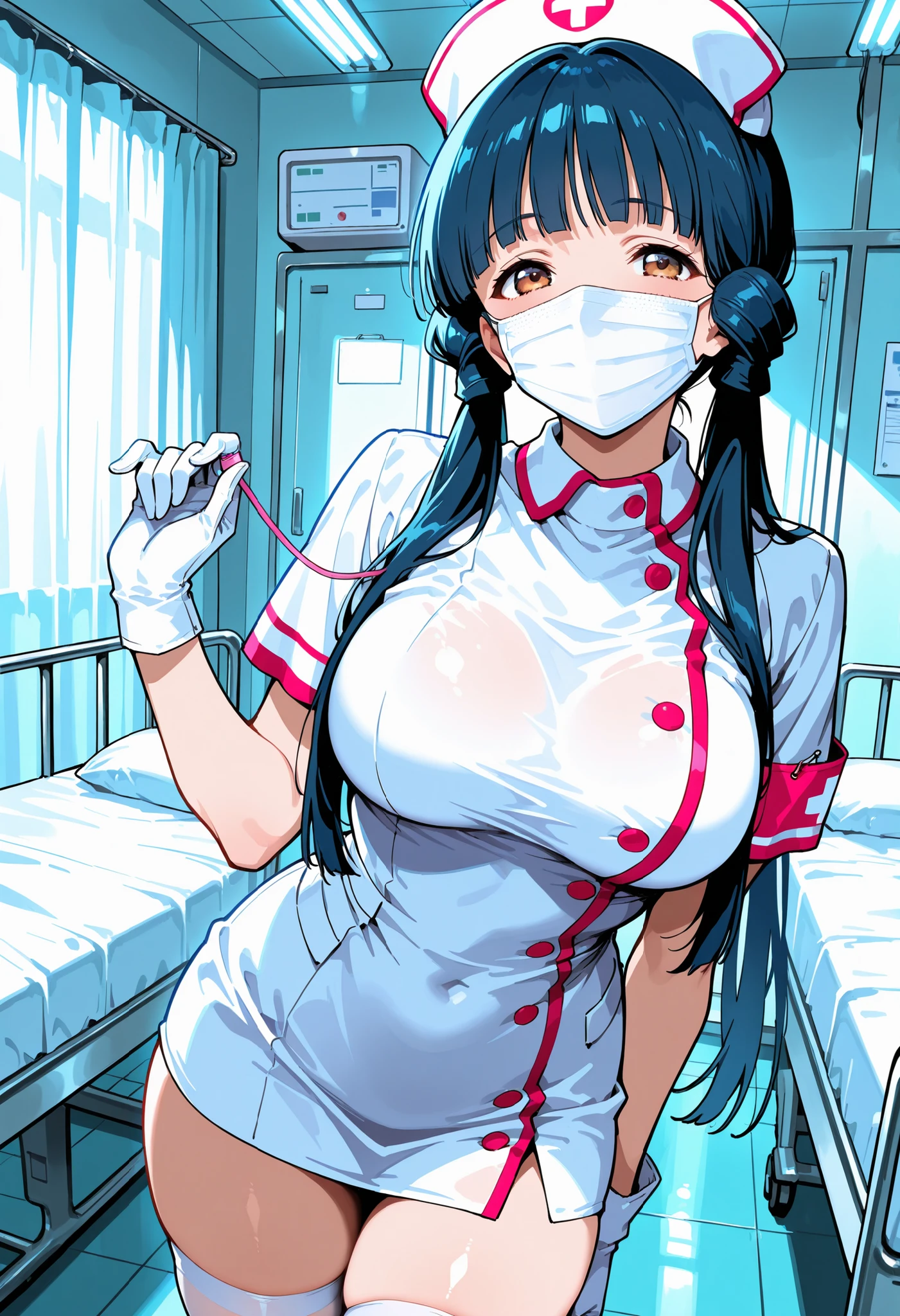 nurse uniform,hospital, latex nurse suit,nurses,busty,elbow gloves,labcoat,black hair woman,white eyes , gigantic ,medical instruments,asian nurse,two nurses,speculum,examination room,oversize ,big ass ,strap on, lay on table ,legs spreaded,giving birth,gyno chair , dentist,Milf,latex,pink uniform