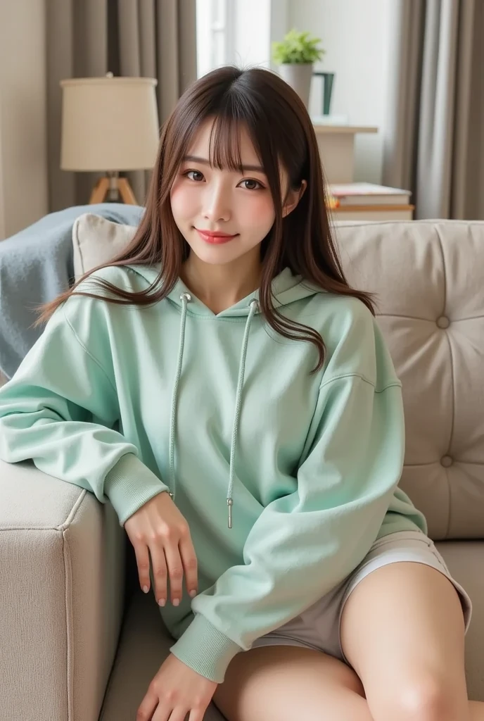 Anime cute girl wearing cute hoodie