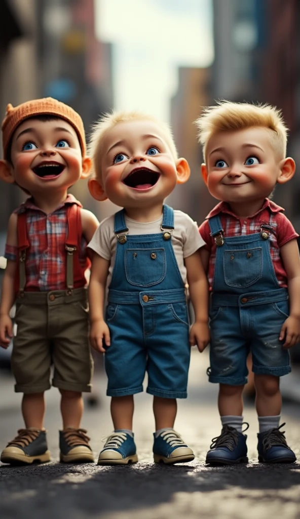 Generates some images where the famous garbage pail kids appear moks childs