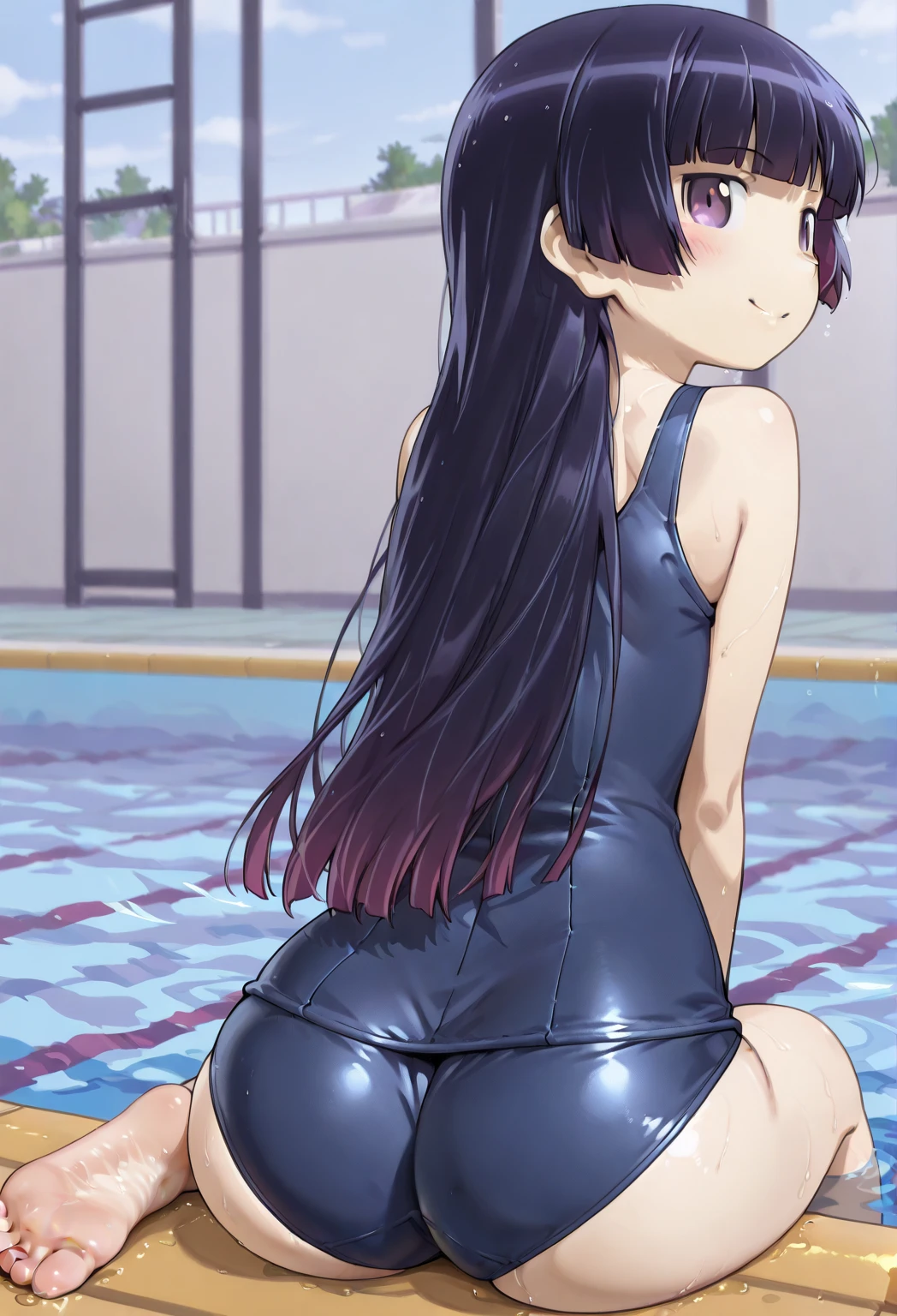 (Masterpiece、high resolution)、(Multiple Girls)、Elementary school girl、8-year-old、Flat Chest、Black Hair、Long Hair、Purple Eyes、Embarrassed look(1 person)Exposed nipples、 Navy blue see-through school swimsuit, school classroom, standing pose, dynamic angle, black gal(Dark Skin:1.2)、(correction:1.1)、(short、small、small:1.2)、Cowgirl、Crouch、Leg spread、(Spread your legs、Open legs、Knee Raising:1.3)、between legs、perineum、Super detailed、Bright colors、Very beautiful detailed anime faces and eyes、It looks straight、;d、Shiny skin、(8k、RAW Photos、Highest quality、masterpiece:1.2)、(Highly detailed 8K wallpapers)、shape、Professional Lighting、Sharp focus、Written boundary depth、