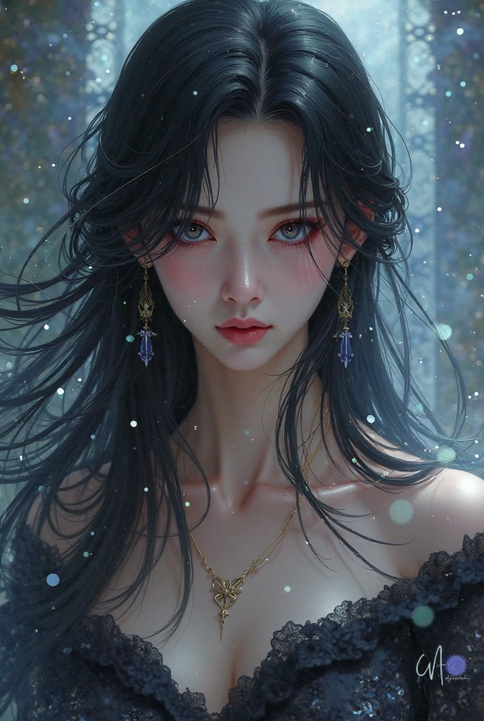 masterpiece, Best Quality, Realistic 8K, A mature male, 3, extremely detailed face, ((dark red eyes)), ((Hair with soft waves over her forehead, ears and nape, Parts 3.:7 ratio)), (( black fur)), muscular abs ((half naked, black medieval shirt open at the chest)), Extremely delicate and severe face. ((Cold look)), ((sharp eyes)), cinematic lighting, Modern age, (Full portrait), hot spring background. muscle in moonlight, big body, strong,
