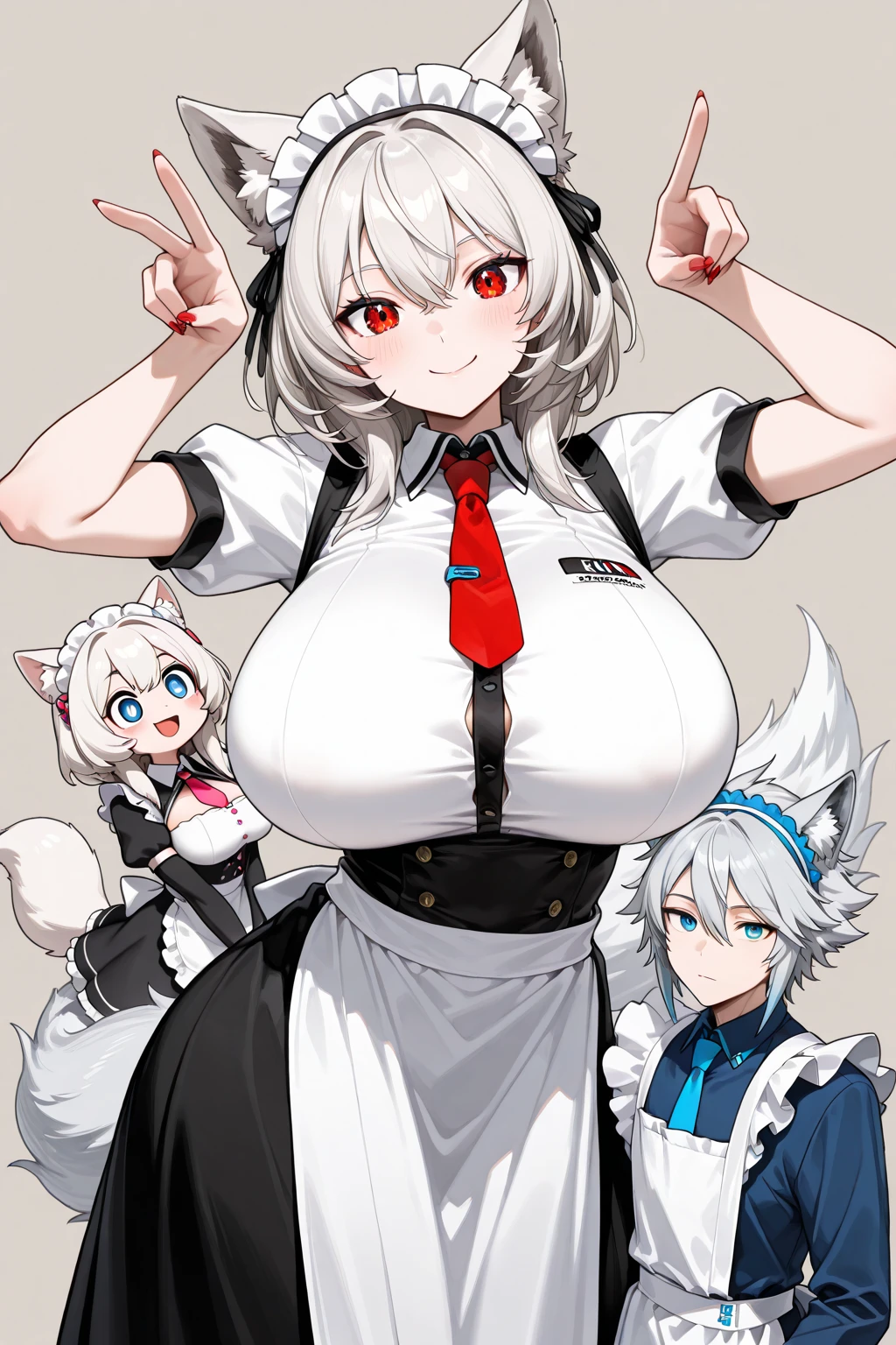 white  hair　the kiss　lesbian　lilie　Futanari　The erection　Cock　attack，A dark-haired　the kiss　lesbian　lilie　Futanari　The erection　Cock　received，