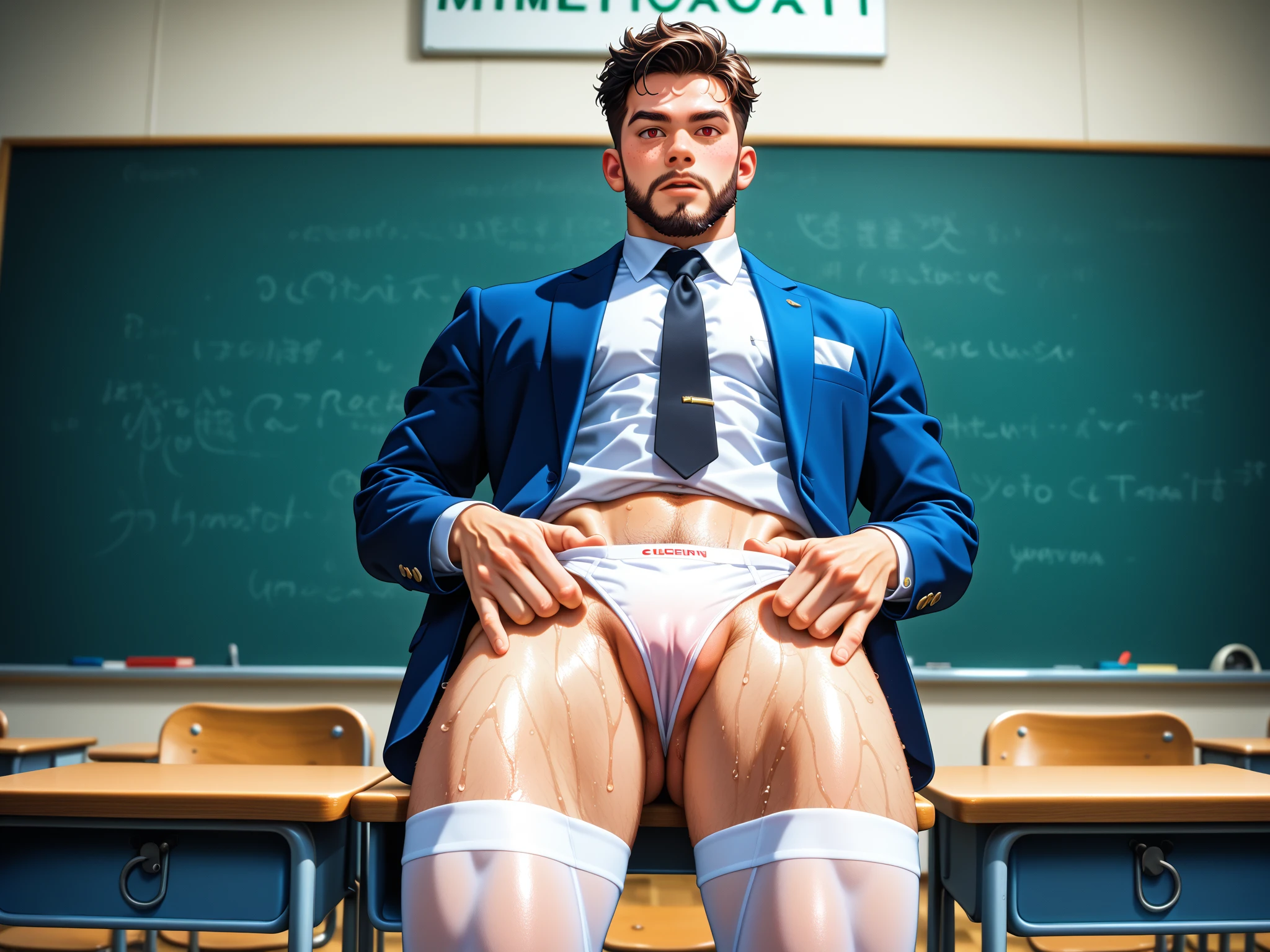 A adolescent,making gay sex with professor,and cum off,school background,3d art style,cinematic scene,best quality,8k