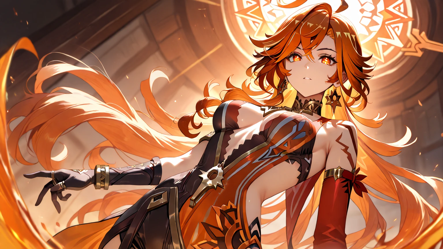 best quality, 4K, solo, (anime: 1.2), (big nipple: 0.5), (male: 1.5), (juvenile: 1.2), a Chinese dragon horn on the head, earrings on the ears, bracelets on the wrists, (metal ankle rings on the ankles: 0.8), ancient Chinese style, (upper body: 0.3), (bare shoulder: 0.8), long hair, (fair skin: 1.5), dance moves