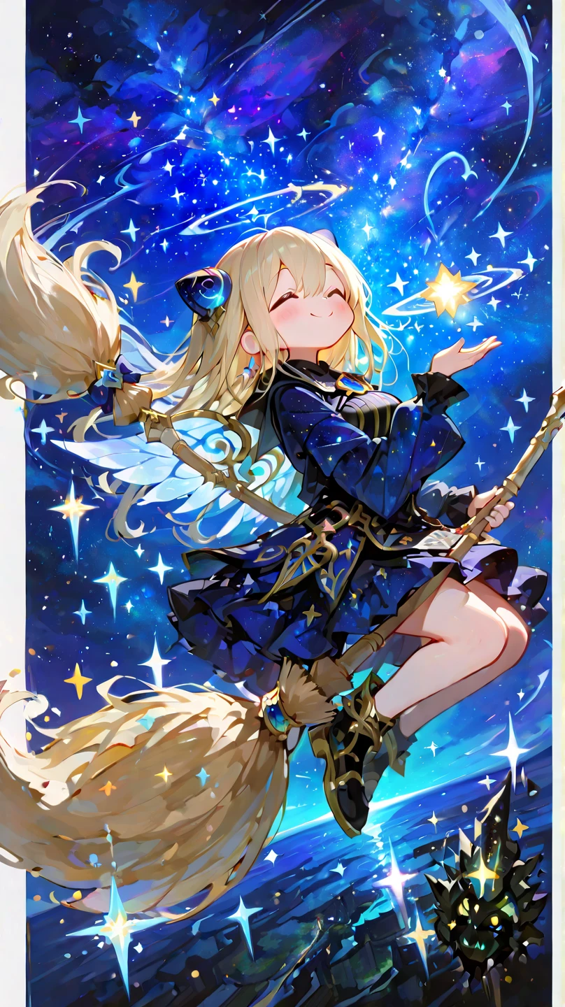 ((Accompanied by a cute cat:1.3))、((magical little girl)), ((Gorgeous starry sky background)), ((ultra-definition)), ((Best Illustration)), ((cinematlic lighting)), dynamic ungle, floating, Filigree, (Glitter:1.2 )、(brilliance:1.2)、(brilliance:1.2)、Classic、(painted:1.1)、(Sketched:1.1)、(top-quality)、(​masterpiece:1.2)、(Anime style)、(独奏)、Beautiful Detail Face、(cute  face:1.3)、(big eye:1.3)、colourful hair、(length hair:1.2)、(Floating hair:1.2)、(Magical Girl Costumes)、detailed costume、(Shining wand:1.3)、(Magic Effects:1.3)、(flowing skirt:1.2)、(Cute boots:1.1)、(Transparent substrate:1.1)、(shimmer:1.2)、(Glow:1.2)、(brilliance:1.2)、(flickering:1.2) , (Glare:1.2)