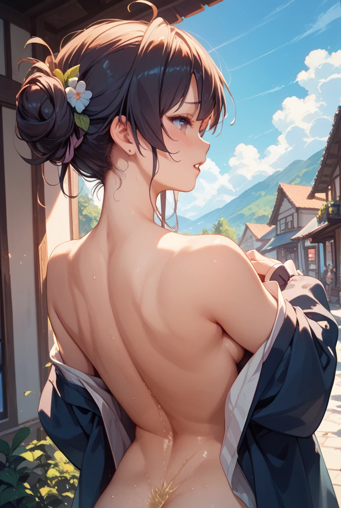 1female,age 5,bit girl,Small loli, 独奏,(Background with:Cherry blossom forest,ln the forest,Ground area water) She has short wood-colored hair,Twist braids,seen from the front, hair straight,,(((tmasterpiece),(Very detailed CG unity 8K wallpaper),best qualtiy,cinmatic lighting,detailed back ground,beatiful detailed eyes,Bright pupils,Blue eyes,Snow-whiteskin,Redlip(Very fine and beautiful),(Beautiful and detailed eye description),ultra - detailed,tmasterpiece,))facing at camera,A high resolution,ultra - detailed),revealing breasts,Bare genitalia, Bulge,legs are open,Raised sexy,Camel toes,Flushed complexion,Desire for dissatisfaction,frontage,elementary student,komono