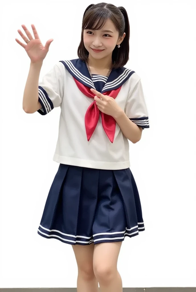 One Girl, short hair,Put your hair on your ears,Black Hair,smile,Inside the room, summer,bed,Sit down,Junior high school sophomore,Sailor suit,Down to the feet,small bulge in the chest,,Look at this,transparent, (masterpiece, Highest quality), Soft Light, Structure of the film, Information like a movie
