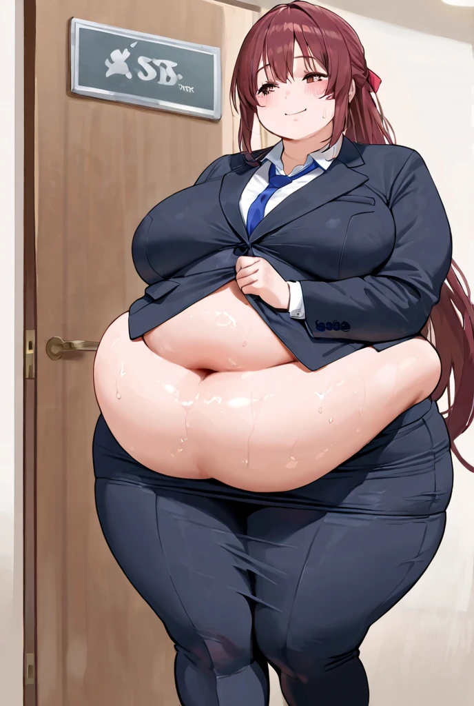 Kafka, fat, large, big belly, standing, pregnant, fat, large stomach, fatty