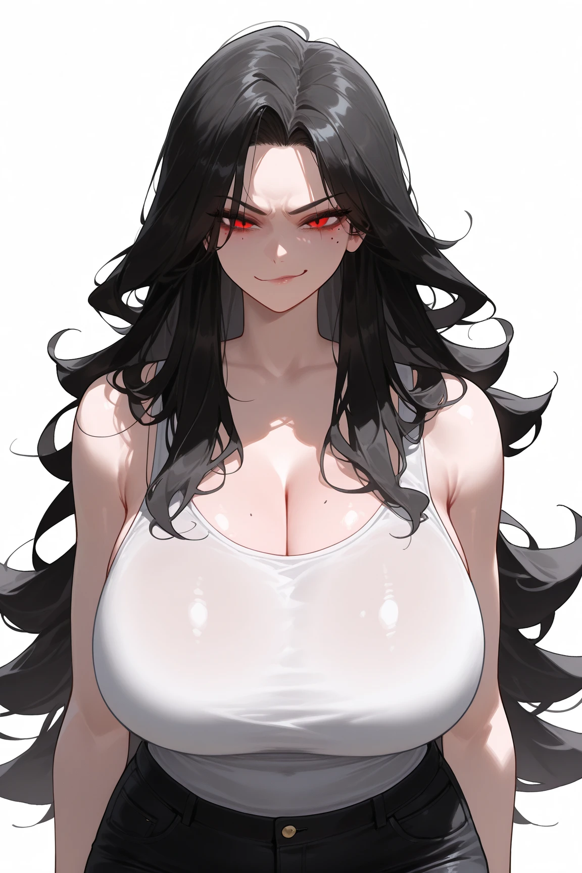 (1 girl muscular) black hair yellow eyes huge breasts pale skin expressionless expressionless sad sad expressionless expressionless sad sad expressionless expressionless sad sad expressionless expressionless sad sad creepy long hair long hair long hair long hair long hair long hair long hair long hair long hair