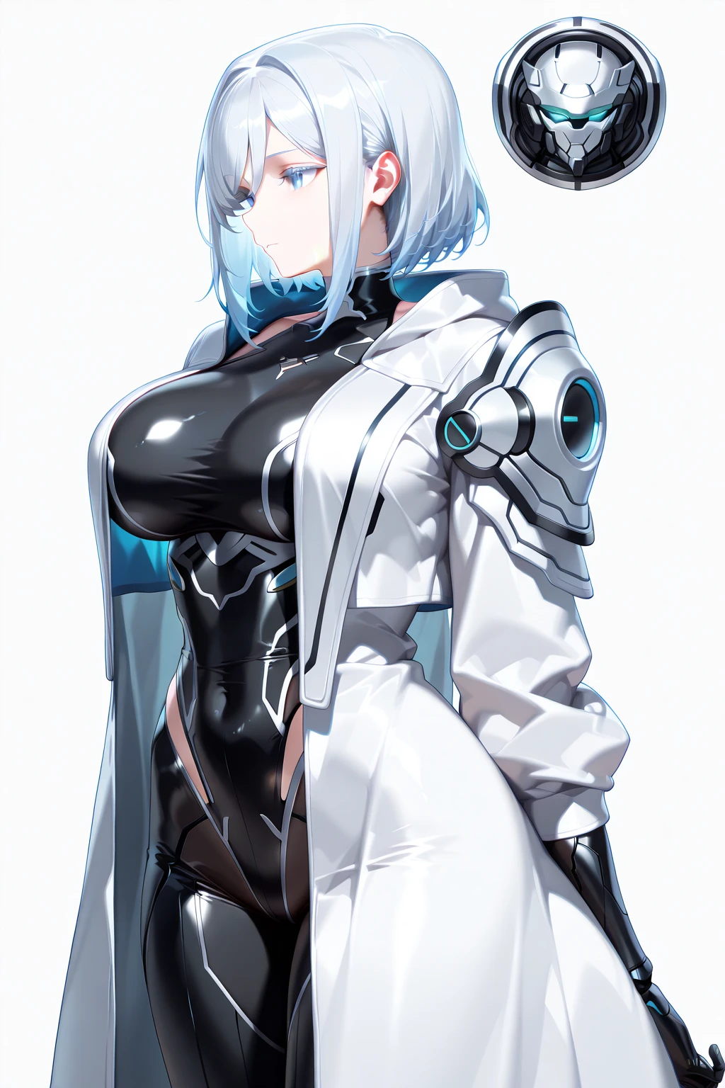 tmasterpiece, Best quality at best,, the eye of the universe, eyeslashes,Latex concept, 1 Sister, Alone, looking at viewert, Upper part of the body, tightsuit, skin tight, latex,White jumpsuit,White jumpsuit, shinning clothes, Shiny, Cover the navel, steams,tmasterpiece, Best quality at best, 1 Sister, Forina, genshin impact, White hair, Blue hair,flatchest, tear pupil, sad, Critical hit rate, under the water, airbubble, The large, falling into oblivion，White latex coat, abandoned city lock,hair covering one eye,((Gradient hair)), A thin body，Beautiful blood red eyeshadow，Wearing long white gloves:1.Red eyes:1 white hair, Blue hair:1.3， Super fine eyes, Sick, fundo vermelho, red eyes, empty eyes tired:1.1), eye bags, partially colored, (messy  hair:0.9), face expressionless, (looking-down:1.3), (shaded face:1.2), shadows on eyes, seen from the side