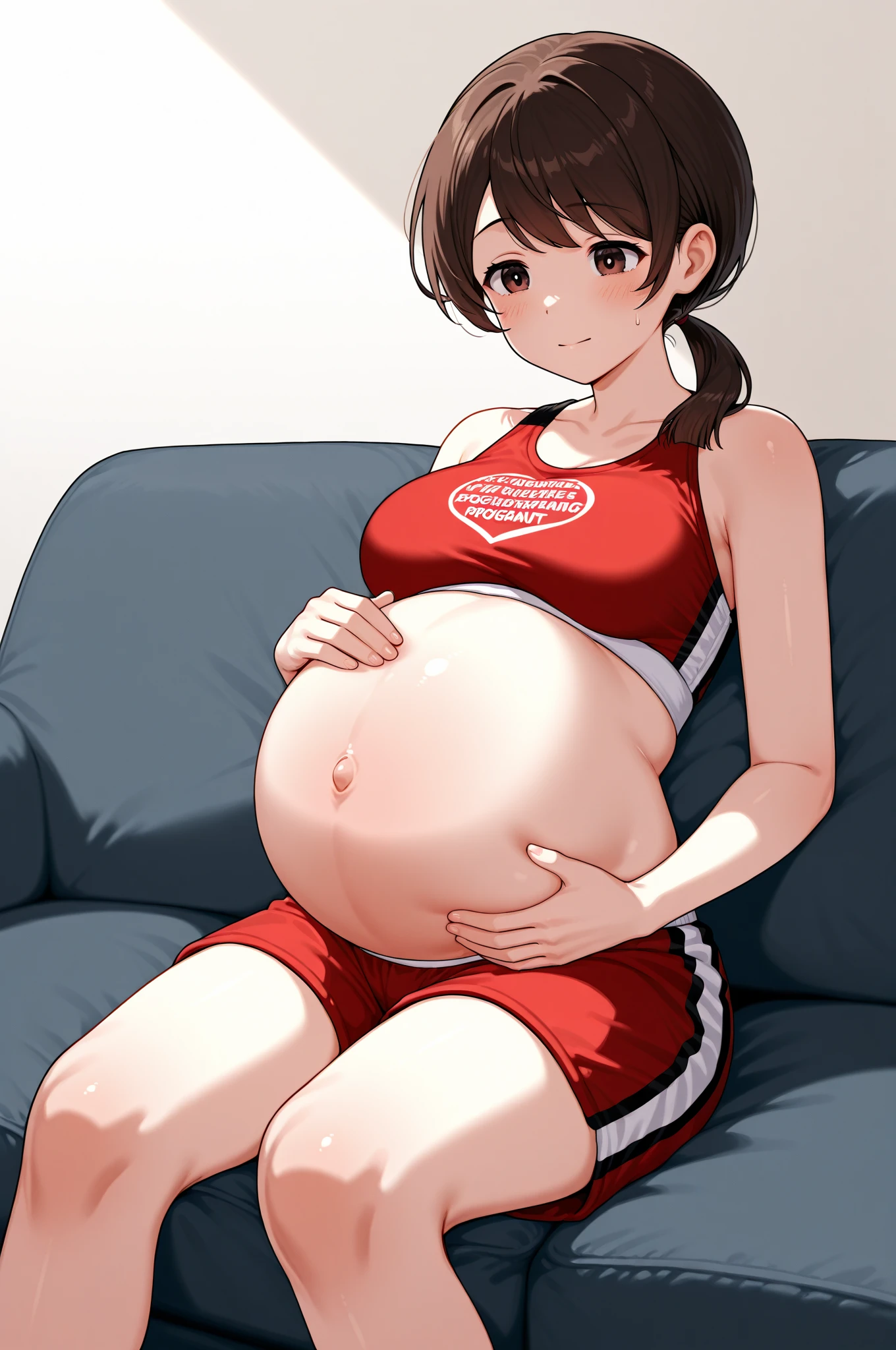 source_anime,score_9,score_8_up,screencap, anime screencap, BREAK, 1girl, attack on titan, annie leonhart, pregnancy, pregnant, caressing belly, blacked, BBC, BLACKED UNDERWEAR, QUEEN OF SPADES, INDOORS, MEDUIM BREASTS, BRANDING