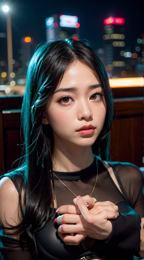 a close up of a woman with long black hair sitting on a bed, xision wu, headshot profile picture, chinese girl, xintong chen, li zixin, cai xukun, f / 1. 9 6. 8 1 mm iso 4 0, ruan jia beautiful!, high quality portrait, dilraba dilmurat, sha xi