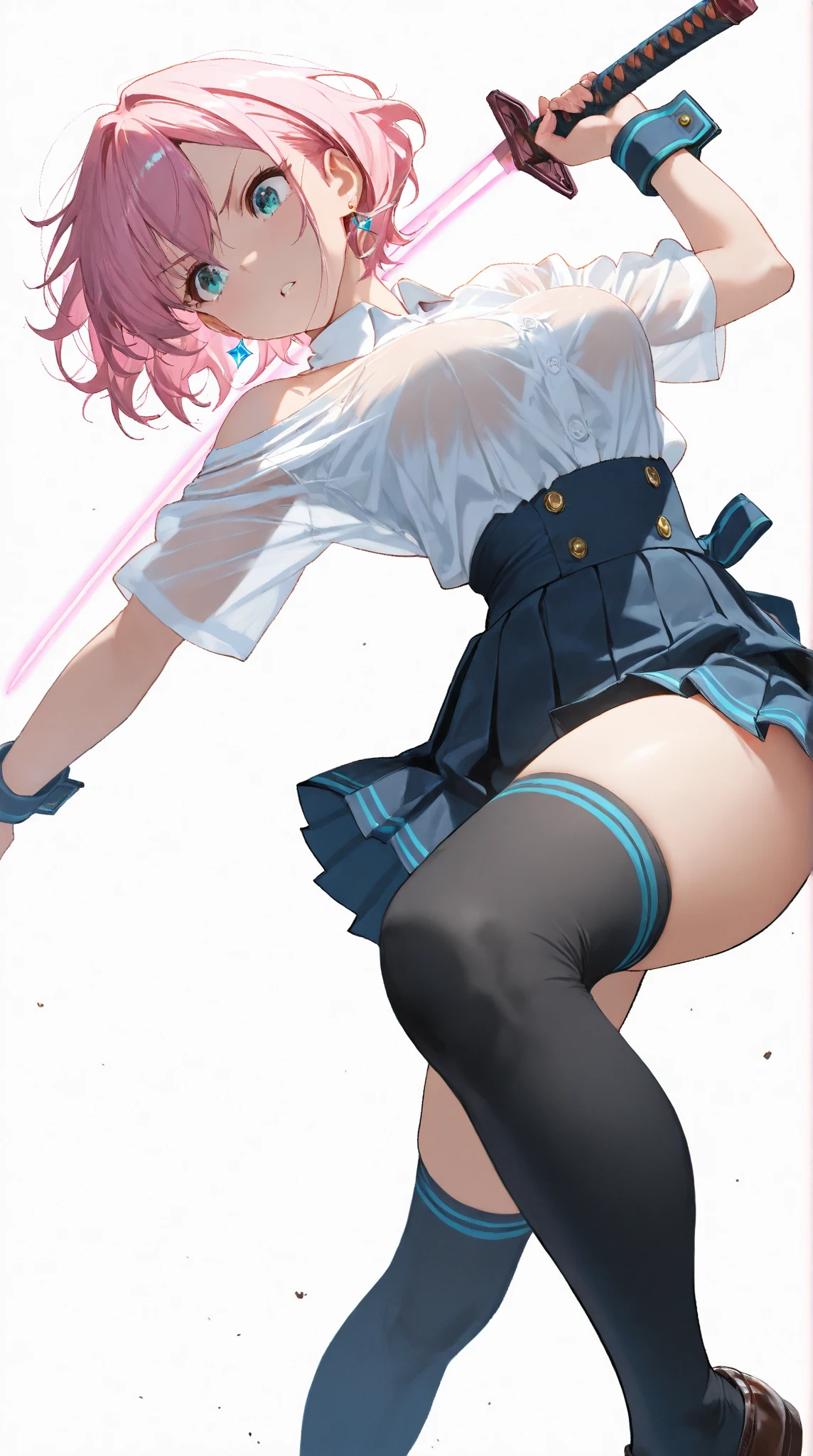 nsfw,((Petite)),(boy),Twin tails,lips, A light smile,View your audience,Spread your legs,Penis protruding from see-through pants,