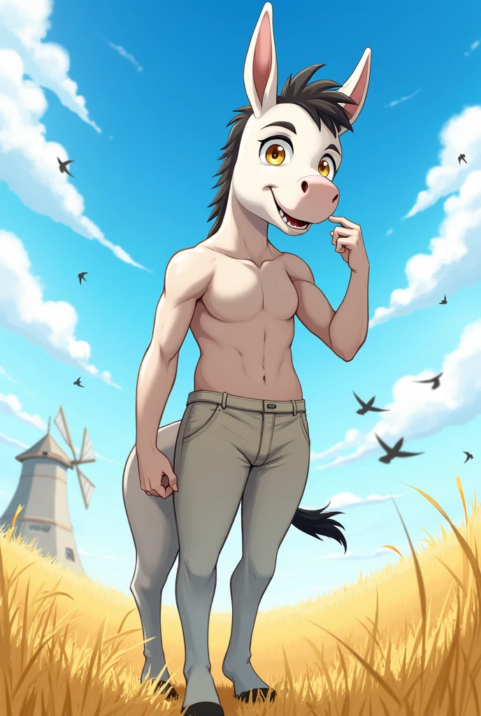 solo, male, muscular, horse, equine penis, Smug, arms crossed, golden field of grain, sunset, dramatic lighting, big genitals, jockstrap, (((by bebebebebe))), By darkgem, that mystikfox61, by glitter trap boy, by Zackary911, underwear aside