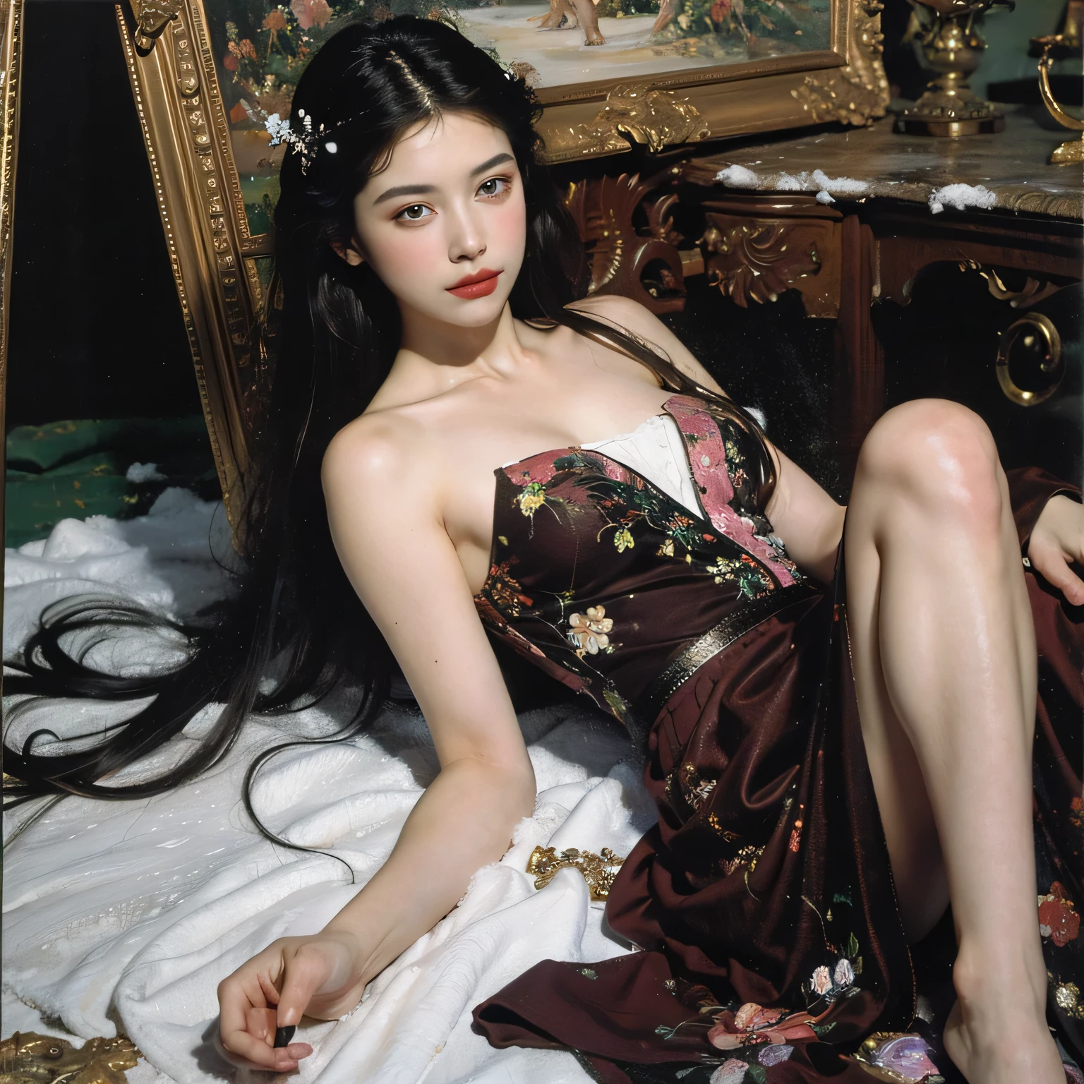 Female angel with two white wing,full body portrait or statue、Sandro Botticelli painting style,Arguments of two female Philosophe,math、astronomical machine、astronaut、roses in vase、fruits、Cute trinkets、smile、ancient greek costume、Ancient Roman landscape in the style of Nicolas Poussin,laughter,,Sweet and seductive appearance.、Caravaggio's paintings、Chiaroscuro of Caravaggio、hair tousled by the wind,Two women frolicking,cute smile, expression of ecstasy,Sexy,erotic
