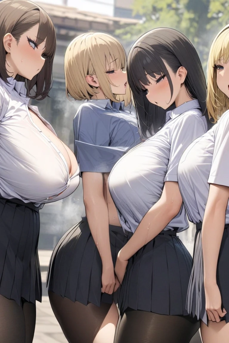 masterpiece, Highest quality, High resolution, Big Breasts、A lot of women in a very narrow and dimly lit elevator ,Six Women、Bunny Girl Suit、Heart symbol and sound effect、The viewer is looked down upon by a tall woman.、A chest full of sperm、There is only one viewer dick、Penis between 、Bukkake、Pant voice、Bright beautiful skin、Blunt bangs、Blunt bangs、The women tremble with joy、40-year-old woman、They are all very tall、Surrounded by tall women、A composition that expresses many things.、Bully、Adult women、Big body and small head、Harem、Many women are lined up、Black Hair、Blonde、titfuck、Nipples、A kind smile、First Person View