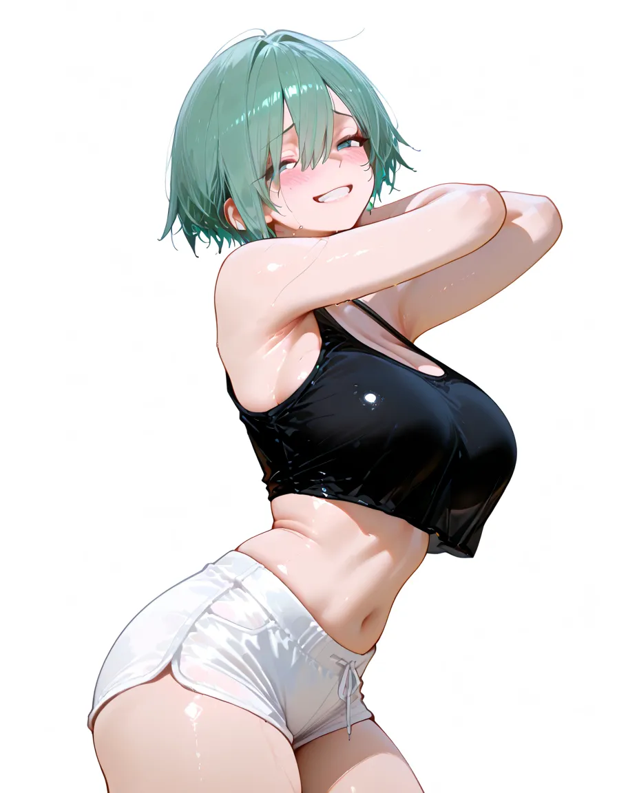 an extremely delicate and beautiful girls with her arms up,(laughing:1.3),big mouth,open mouth,tickling,happy,(frown:1.2),(pain face),crazy smile,blush,sweat,(green feathers),(her armpits tickling with green feathers),Green feathers stuck into the girl&#39;s armpits,((trembling)),tears,crying,drooling,(((masterpiece))), (((best quality))), (official art), ((extremely detailed CG unity 8k wallpaper)), (Best character details), ((ultra-detailed)), (illustration), (dynamic angle),