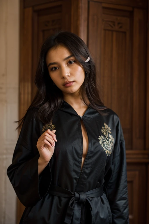 (masterpiece), (best quality), highly intricate details, (photorealistic:1), (1girl, wearing kimono), (colour photo:1.3), (dark tone low key film:1.5),(((dark tone low key film:1.4))), (dark photo:1.3), masterpiece, best quality, detailed slim legs, feet, dark background, standing, with perfect face, beautiful face, beautiful eyes, charming, ((young American female:1.5)), prestige, luxury, jewelry, intricate detail, full body angle shot, yakuza, traditional clothes, emphasizing, picture-perfect face, (supermodel:1.4),(kimono), (long black_hair:1), (mature female, perfect  body, correct proportions:1.1), perfect face, beautiful face, beautiful eyes, ((perfect  body)), fantasy, dreamlike, unreal, (rich:1.9), In the picture, exuding confidence and allure. The overall tone of the image is dark, ((medium size beautiful breast)), deep cleavage:1.2, big breast,

....Tall, athletic, Triangular face, Fair Skin, Long brown hair, hazel Eyes, [[Curved Nose]], Thick Lips, Round Chin, Instagram model, cheerful smile, medium breasts, coral stain lipstick,
Masterpiece, hi res, 8k, award winning, RAW photo, high quality, 35mm photograph, film grain, bokeh, professional, 4K, highly detailed, 
