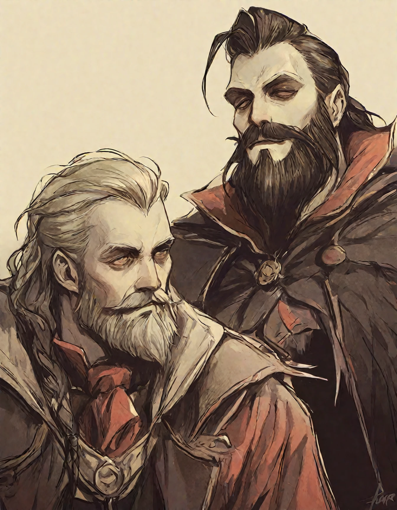 ((realista: 1.5)),((melhor qualidade)), ((obra-prima)),(detalhado)), man, old, bald, long white beard, assassins creed outfit, serious look, in a shrine