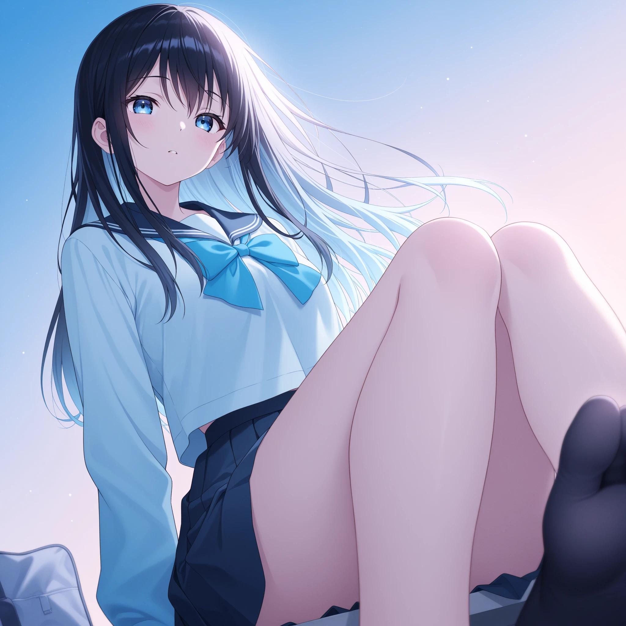 original, (figure: 1.1), (highest quality), (masterpiece: 1.1), Thin legs, High heels,Black Hair, (Beautiful and clear background: 1.25), (Highly detailed CG Unity 8k wallpaper: 1.1), 1 girl, Flat bangs, A beautifully innocent and symmetrical face, shirt, emotion, Urzan, (Purelos Face_v1:0.7)、Second dimension beautiful girl