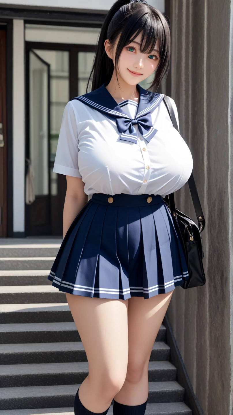 Very detailed、masterpiece、Highest quality、Ultra-high resolution、8K High Resolution、Photogenic transparency、Detailed eyes、Gradation、Perfect anatomical figure ,hard disk、Hmph , Nikon Z9 80mm Lens , Tabletop、Street in front of Tokyo Station、Standing model、shirt、(school uniform:1.5)、(((Skirts must be worn)))、(((Lift the hem of a skirt)))、Panty Focus、Too bright natural light、sunlight、(((While standing, She lifts her skirt to show her pussy to the camera.)))、(((Beautiful and white teeth)))、(((Raise your skirt higher and higher,Show your pussy to the camera)))、Ultra slim body、(Very large breasts:1.9)、Slim model body shape、Beautiful posture、Wearing a collar、Earrings、Earrings、((Navy Blue Skirt))、crowd、Erect nipples、ponytail、shaved pussy,Thin eyebrows、Short skirt,Transparent chest、A large number of people、crowd、Thin legs、Narrow waist、Thin body type、choker