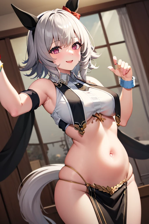 score_9, score_8_up, score_7_up, score_6_up, uncensored, ningguang (genshin impact), white hair, hair ornament, long hair, red eyes, hair stick, sidelocks, hairpin, tassel, parted bangs, BREAK Anime Style, Manga Style, Hand drawn, cinematic, Sharp focus, humorous illustration, big depth of field, Masterpiece, concept art, trending on artstation, Vivid colors, Simplified style, trending on ArtStation, trending on CGSociety, Intricate, Vibrant colors, Soft Shading, Simplistic Features, Sharp Angles, Playful, excessive sweating, sweating profusely, sweating drop BREAK, 1girl, breasts, solo, underwear, panties, jewelry, gloves, cleavage, earrings, thighhighs, navel, fingerless_gloves, looking_at_viewer, black_legwear, black_gloves, thong, covered_, lips, areolae, black_panties, orange_background, parted_lips, sweating, steaming body, pubic hair peek, gasping, heavy breathing, thight, half-closed eyes, smirk,