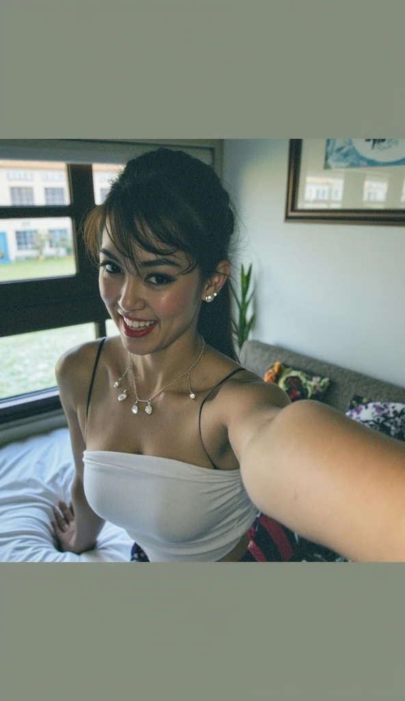 A pretty girl smiling