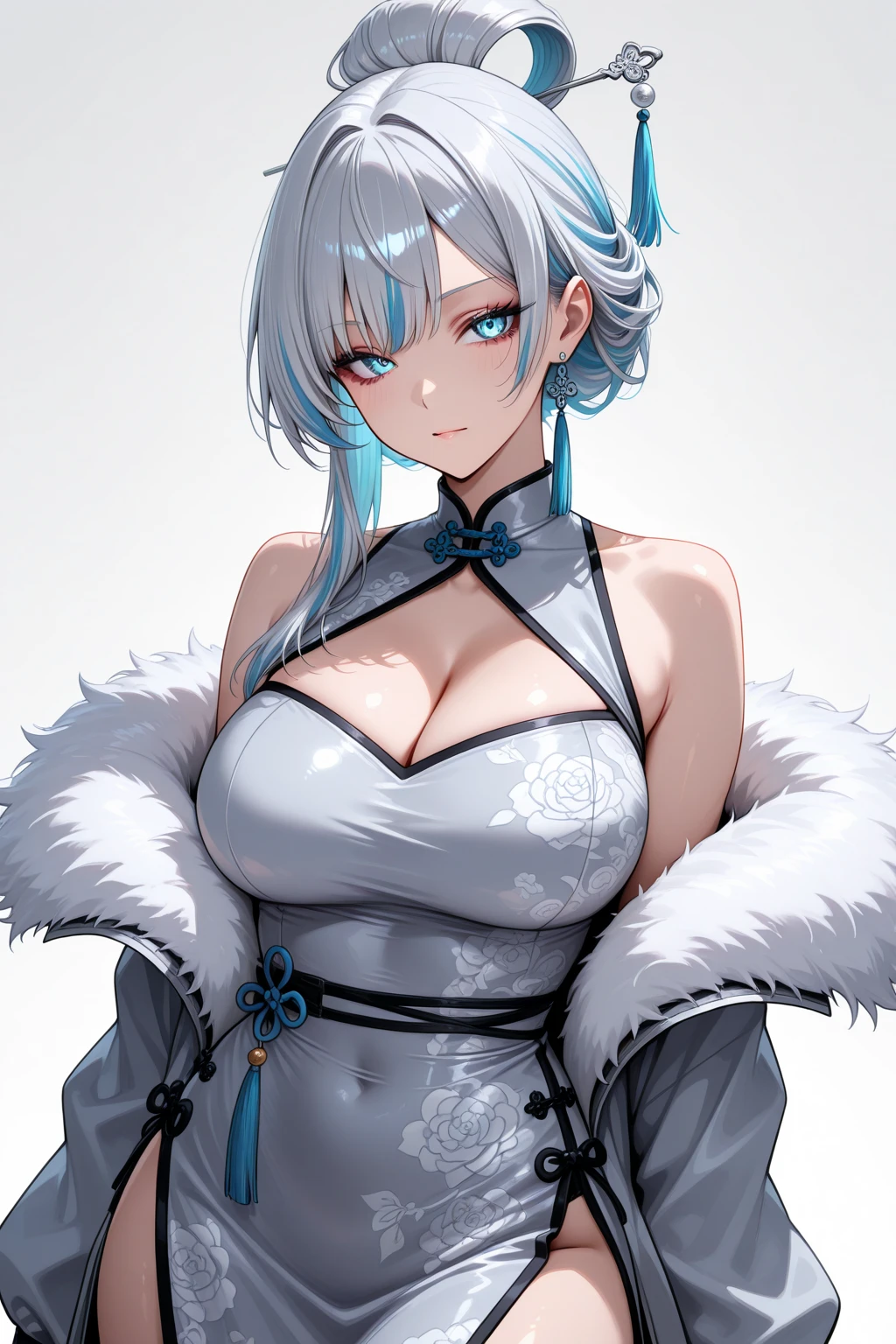 short hair, Twin tails、 blue eyes, hair ornaments, Hair Ribbon, blunt , Both sides up, butterfly hair ornaments, skirt, No sleeve、Random color see-through kunoichi costume、Japanese see-through female samurai costume、See-through female ninja costume,, Open clothes, Collared dress emphasizes cleavage、胸の谷間のSweat is noticeable、Professional lighting light reflection、 looking at viewer, (masterpiece:1.2), Highest quality, High resolution, unity 8k wallpaper, (figure:0.8), (Beautiful fine details:1.6), Highly detailed face, Perfect lighting, Highly detailed CG, (Perfect hands, Perfect Anatomy),heavy rain、heavy rainで全身びしょ濡れ、heavy rainで全身びしょ濡れの服、High heels、 ((Perfect handsの形))、(Perfect foot shape、Embarrassed expression、blush、Gestures to seduce a man、Shining Sweat、Perfect Skin,Sweat is noticeable、太もものSweat is noticeable、 Fair skin,Tight waist, Sweating profusely、Sweaty hair、Sweaty clothes、Sweaty、Visible sweat、rain-wet hair、A vast Western church with stained glass windows