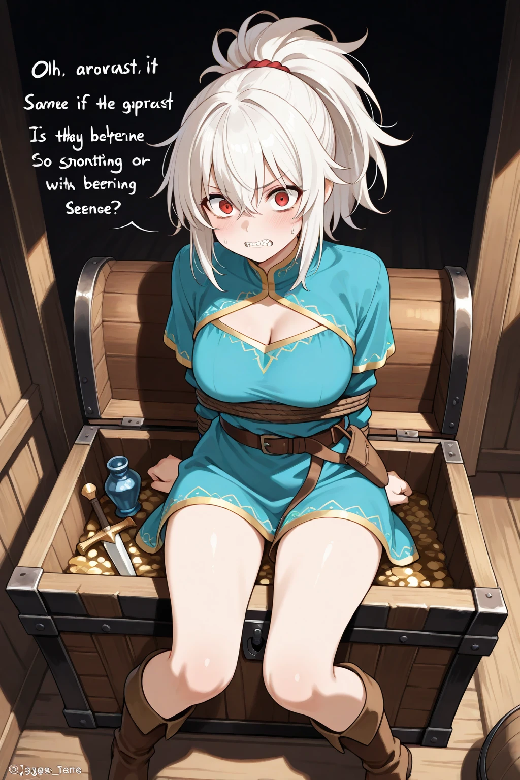 nsfw ,bound up her hands:1.2  ,eyes closed  ,large breast ,nude:1.23 ,a girl on a wooden horse:1.2 ,in a prison ,pussy juice:1.2 ,crying face ,scream, tears, raise both hands ,hyper realistic ,intricate details ,photorealistic ,cinematic lighting ,dramatic composition ,muted colors ,chiaroscuro lighting, moody atmosphere, fine art painting ,detailed face ,highly detailed, masterpiece:1.3, best quality:1.2, 8k:1.2 ,4k ,2k