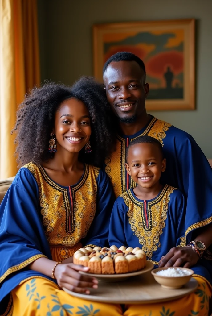 A beautiful  Soomaali family which contains Father mother and 2 children and dressing cultural clothes and flag of somalia