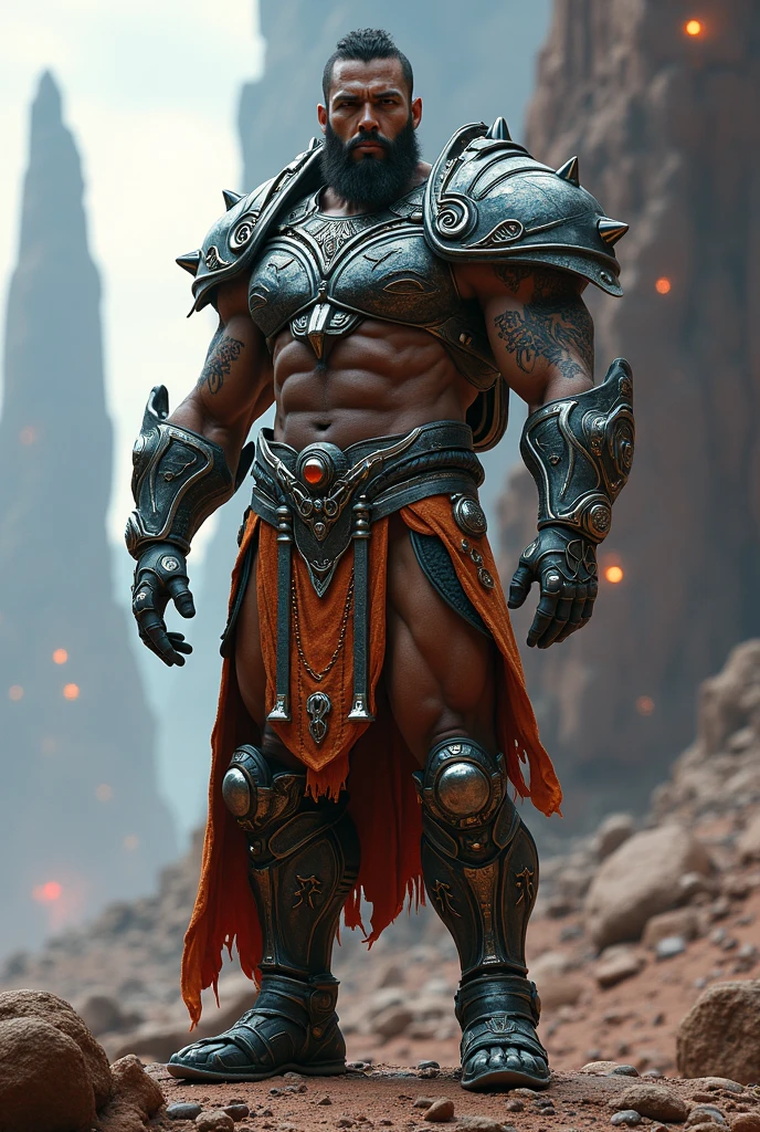 Superman muscular knight with big crotch bulge in the cold snow storm, muscular knight in the cold snow. Knght with a big dark sword. Hairless handsome super man fighting in the snow. Knight with shiny tattoos in his arms and a roman's helmet. Sexy slim golden underwear. Knight with golden armor.