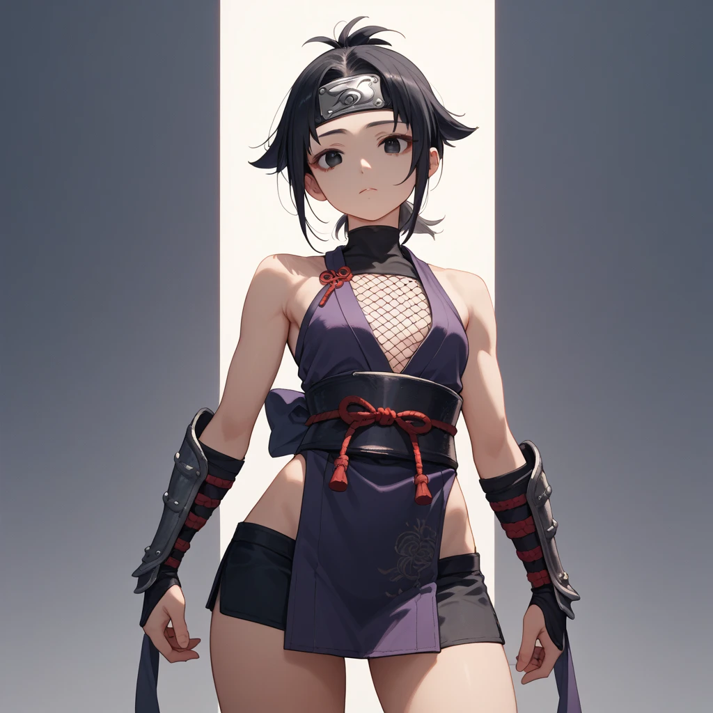 (masutepiece), 1girl in, Short hair, tiny chest, Hakama, holding katana, katanas,