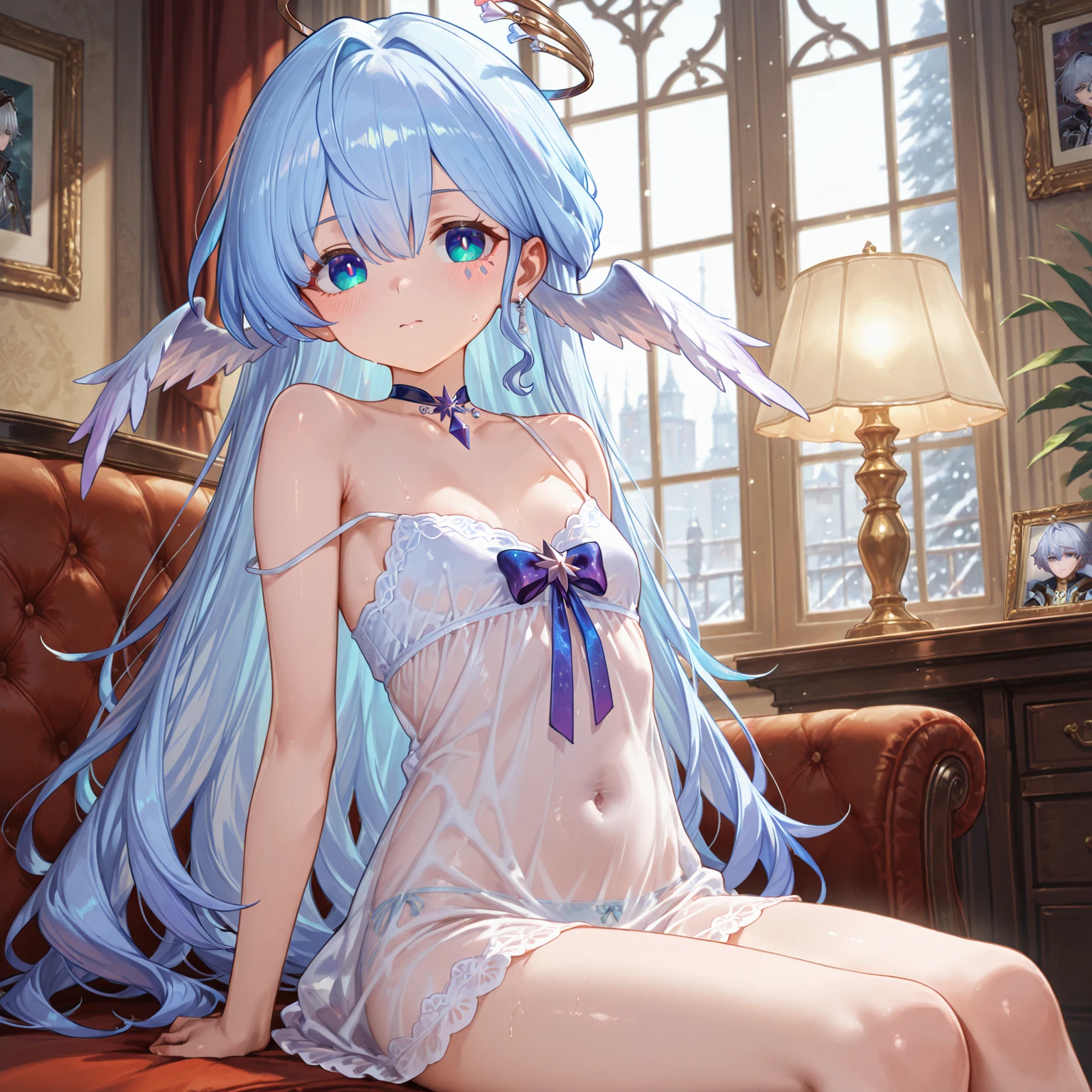 masterpiece, best quality, extremely detailed, (illustration, official art:1.1), 1 girl ,(((( light blue long hair)))), light blue hair, ,10 years old, long hair ((blush)) , cute face, big eyes, masterpiece, best quality,(((((a very delicate and beautiful girl))))),Amazing,beautiful detailed eyes,blunt bangs((((little delicate girl)))),tareme(true beautiful:1.2), sense of depth,dynamic angle,affectionate smile, (true beautiful:1.2),,(tiny 1girl model:1.2),(flat chest)), Soft Focus ,((ultra-detailliert:1.2))、(The best lighting、Best Shadows、extremely delicate and beautiful)、(the Extremely Detailed CG Unity 8K Wallpapers、​masterpiece、best qualtiy、ultra-detailliert)、(The best lighting、Best Shadows、extremely delicate and beautiful)、(the perfect body:1.5)、Best Quality, (Illustration:1.2), (Ultra-detailed), hyperdetails, (delicate detailed), (Intricate details), (Cinematic Light, best quality backlight), Perfect body, ( extremely delicate and beautiful), Cinematic Light、【emblem:Irridescent color 】、Sunnyday、happy smile, nsfw, 1 girl, naked ribbon, solo,,nsfw,navel, opened wide her legs,,10 yo,shiny hair,completely nude,(flat chest, )on bed,blush, embarrassed, looking away,solo, 1girl,masterpiece,{{{{{torogao, smile}}}}}, chocolate on body, 、,masterpiece, best quality, extremely detailed,micro bikini, full body, 1 girl ,(((( light blue long hair)))), ,10 years old, long hair ((blush)) , cute face, big eyes, masterpiece, best quality,(((((a very delicate and beautiful girl))))),Amazing,beautiful detailed eyes,blunt bangs((((little delicate girl)))),tareme(true beautiful:1.2), sense of depth,dynamic angle,affectionate smile, (true beautiful:1.2),,(tiny 1girl model:1.2),(flat chest)), 
