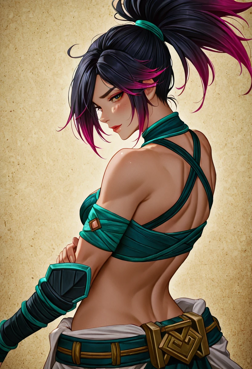 sky, field, grass, akali, league of legends, 1girl, arm tattoo, ass, back, back tattoo, backlighting, black hair, breasts, brown eyes, butt crack, choker, dragon tattoo, eyeliner, full moon, kunai, looking at viewer, makeup, mask, moon, mouth mask, nail polish,, open clothes, ponytail, shoulder tattoo, solo, tattoo, huge breasts, thick thighs,