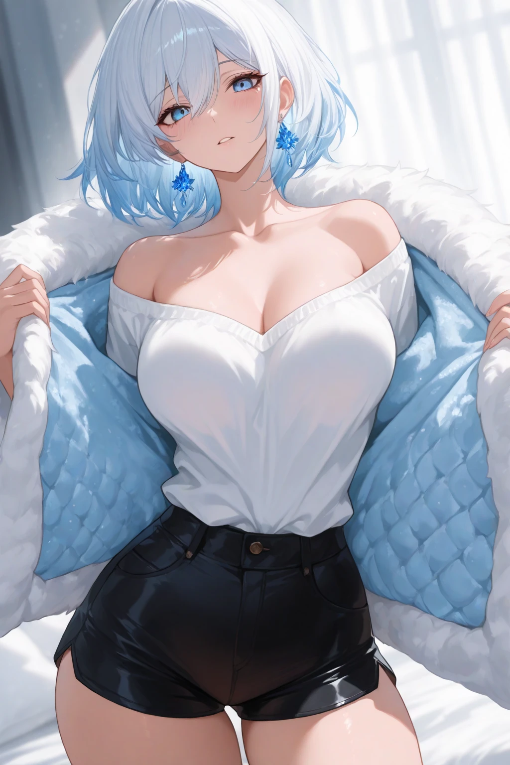 intricate details, cinematic light, 1girl, high resolution illustration, red eyes, (masterpiece:1.5), (best quality:1.2), (beautiful background:1.2), detailed background, kuybyshev, (wariza), cold colors, stockings, hat, curvy body, <lora:kuybyshev:0.7>