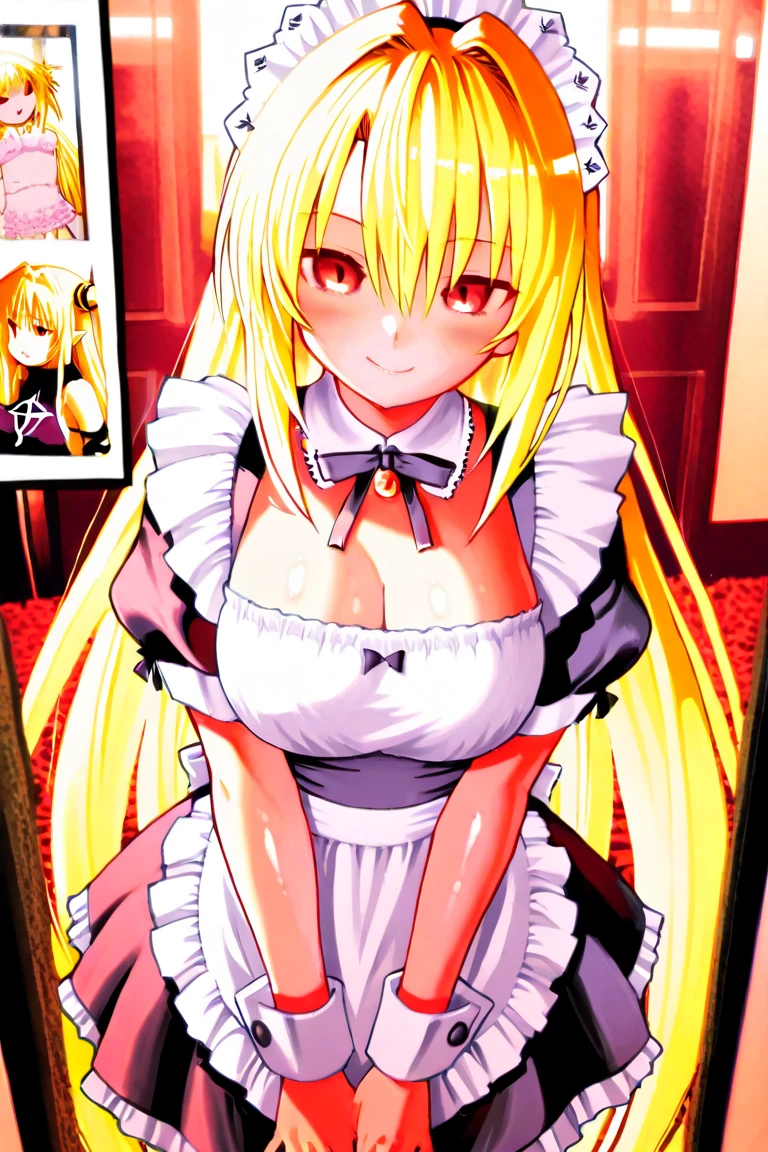 1girl, solo, nipples, yakumo yukari, long hair, blonde hair, gloves, hat, large breasts, purple eyes, nude, hand fan, white gloves, folding fan, ribbon, bow, hair bow, folded fan,shiny skin,saburou,(mature female:1.16),<lora:saburou-v1-lora-any:0.7>