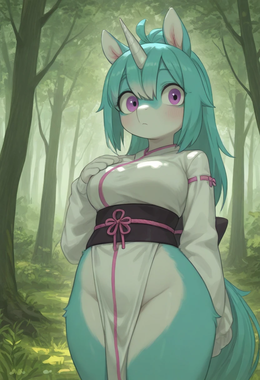 ((tmasterpiece,Best quality at best)),hairy pubic,Animal ears,coda,bodyfur,
(ultra - detailed), (illustratio), (超高分辨率), (Exquisite illustrations), (ultra - detailed), 1girll, depth of fields,lighting perfect,light particules,Sharp focus,light particules,niji,Eyes,Blushlush,The white_whair,There are blue-green ones_dotting_whair,Blue-green gradient_Eyes,Looking_at_peeping at the viewer,Smile,Solo,Furry,Animal_Ear_vellus hair,Open_clothes,Arms back,The upper part of the body,coda,Hanfu,Chinese style clothes,rays of sunshine,The tree,with her mouth open,from below,Arms back,Fox's_large tail_vellus hair,Put your hands behind you,The tail hangs down on the ground,