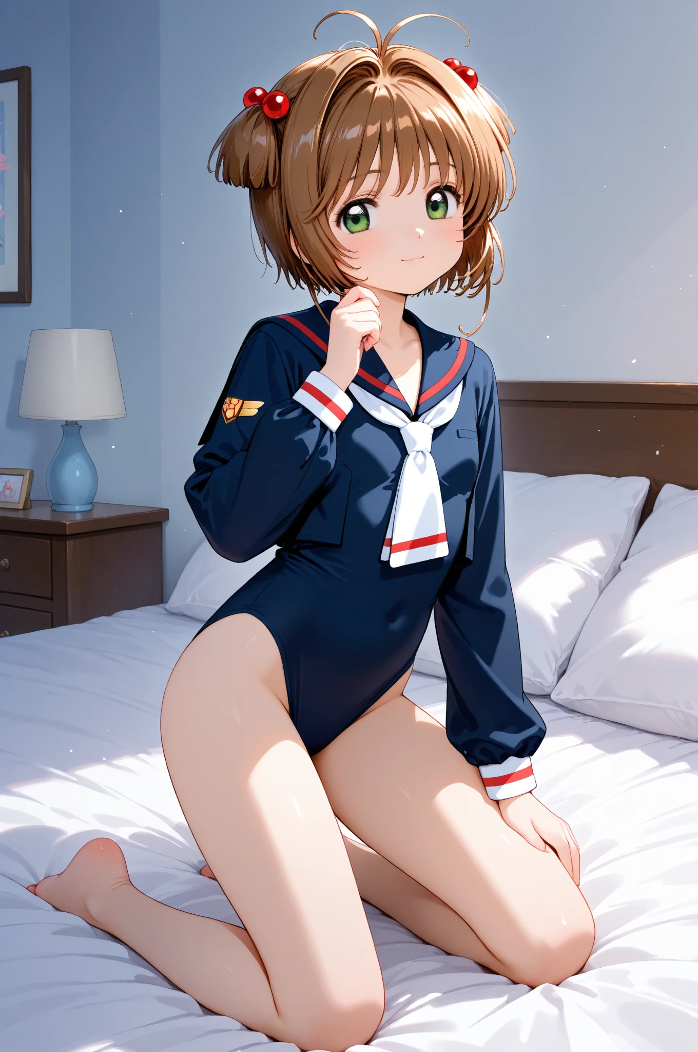 (((Card Captor Sakura))), Short Hair, (Navy blue school swimsuit:1.79), (14-year-old female junior high school student:1.47), The swimsuit is in close contact with the skin, (blush patience), ((Slender figure Beautiful Skin)), Highest quality, High resolution, masterpiece, (Beautiful vagina Beautiful clitoris), (With a 30-year-old mafia man, penis:1.4), Complete limbs, (Mating press:1.1), 1 Beautiful Girl, ((((penisが膣に入る)))), Spread your legs, ((Binding, Restrained by rope:1.1)), Dressed intercourse, (((Such a cute little face))), The fabric of the swimsuit is thin