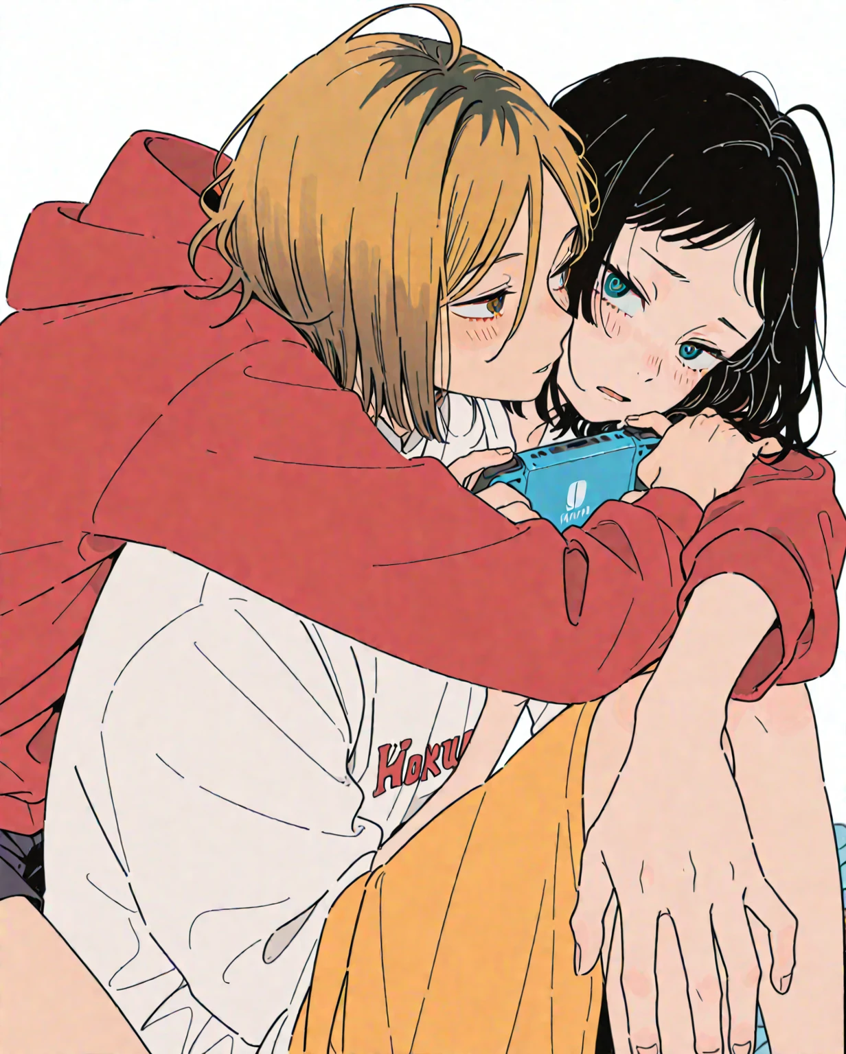 Masterpiece，Best Quality，(There are only two people:1.3)，absolutely beautiful，A mature woman and a (Very little:1.2) Chico, Mother and son hug，Hugs，huge tit,  Ecchi anime style, ecchi style, Full color manga visual style, shoujo manga