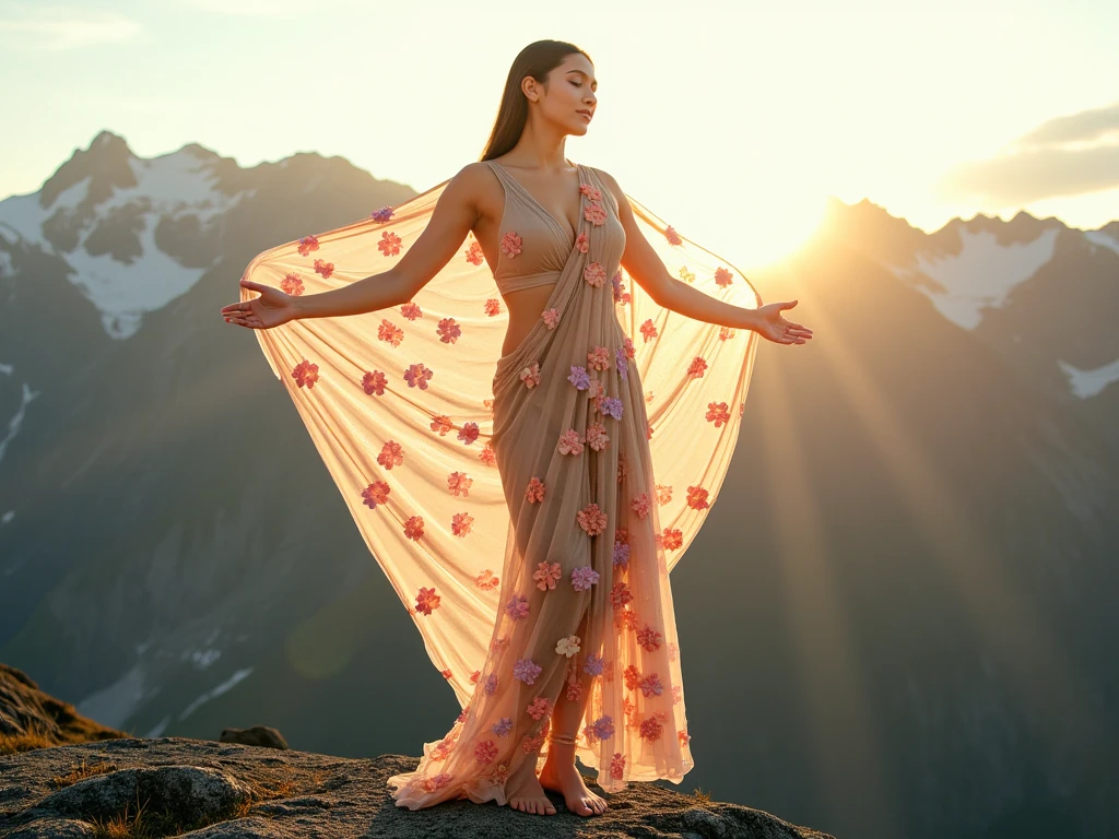  
Naked, nude, topless, A woman wearing a shawl made of used plastic, highlighting large and sexy breasts, soft transparent red and white colour with red and white motifs, with wings like Indonesian garuda, holding a spear, elegant minimalist classic design, wearing a very long white skirt with patterns, above the sky, flying on top of mountains, hovering, with a shooting angle from the front, very realistic, (complex detail: 0.9), (hdr, hyperdetail: 1.2), RAW, Sony Alpha a9 II, 24-105mm f/4, HDR,