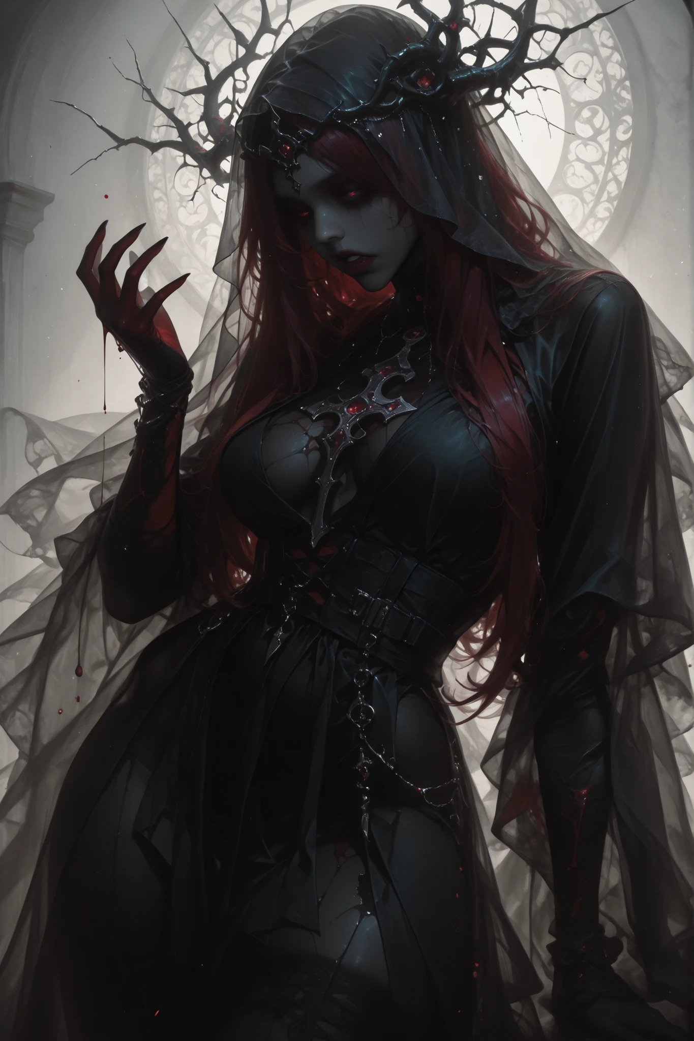 masterpiece, Highest quality, High resolution,(Highest quality,4K,High resolution,masterpiece:1.2),Very detailed,Realistic:1.37,masterpiece, Highest quality, Exquisitely crafted, woman, beautiful, elegant, smile, Blood, iridescent Long Hair, bangs, skirt, shirt, Long sleeve, Frills, shoes, (Red and Black:1.4), flower, spooky, Horror, 頭蓋Bones, Long Hair, Black Hair, Candles, Blood, hair flower, Dead, hair ornaments, Bone, doll, 頭蓋Bone, skeleton, Horror (theme),spooky altar background,Dark fantasy,Red color scheme,Ominous atmosphere,eyeを引く,Storytelling,anatomy,Anime Style,Concept Art,beautiful細部までこだわった顔と (((赤いeye ))),A terrifying ritual ,Satanic Ritual,Premature death,Misconduct,クレイジーなsmile,Scythe Face,Girl Monster, beautiful, Delicate facial features, 鋭いeye, Sharp Fangs, 青White skin, blonde,robot,Cursed Painting, Dark Background, Cinema Lighting, Dramatic Shadows, Gothic style, Gloomy atmosphere, Dark fantasy, One Girl, , Please open your mouth wide, Open your mouth and baring your teeth,Sharp teeth like a beast, Wide lips, very wide mouth, Vermilion cheeks, ,(Bloodしぶき:1.4),Scary smile, smile,Fallen angel design, ねじれたsmile、Bloodまみれの、頭からの出Blood,、Bloodしぶき、,(Bloodしぶき:1.4),Crossbones, 頭蓋Bone,Horror 一人の男の子, Cream colored hair, Gray Hair, Pearly hair, nice boy, Bunny ears, Loose-fitting clothing, Larger clothes, dark red eye, eyeの下のたるみ, dark circles under eye, やみcute, Fluffy hair, Voluminous Hair, skinny, slim, very skinny, Androgynous, cute, spooky, short hair, Horror, Faded colors, White skin, spooky, Unnaturally thin, I'm hungry, eye, eye in background, sharp eye, Long eyelashes, Under the eyelashes, Loose shorts, レースshirt, Frillsshirt, Tie the ribbon'head, Detailed clothing, A loose cardigan, Open cardigan, 滴るBlood, that'terrible, nightmare, Haunted, stitch, patchwork, string, Injury, hell, Injury on arms, self-harm, cut, Black Fingers, factory, Abandoned, A dismembered ghost,Many heads,Many heads,Lots of faces,Multiple faces,Multiple Girls,Frolicking Girl,複数のwoman,tea ,クレイジーなsmile,look up,Face shot,Scythe Face,Girl Monster, slave,beautiful, Detailed portrait, Delicate facial features, 鋭いeye, Sharp Fangs, 青White skin, Thick chain, Dark Background, Cinema Lighting, Dramatic Shadows, Gothic style, Gloomy atmosphere, Dark fantasy, One Girl, , Please open your mouth wide, Open your mouth and baring your teeth,Sharp teeth like a beast, Wide lips, very wide mouth, Vermilion cheeks, ,(Bloodしぶき:1.6),Scary face, Laughter Witch design, ねじれたsmile、Bloodまみれの、頭からの出Blood,,、Bloodしぶき、,(Bloodしぶき:1.6),Crossbones, 頭蓋Bone, , Horrorスタイル, ((Fantasy Witch Costume)), ((Flowing white hair)), ,(Bloodしぶき:1.6),womanの曲線, Large Breasts, Thick thighs, Sexy flat stomach, Perfect hands, Perfect anime face, ((dark lolita dress)), Are standing, ((邪悪なsmile)), ,(Bloodしぶき:1.6),Victorian cities, gaslight, Steam circulates, Moonlight Illumination, night lighting, A sky filled with stars and galaxies,disaster々new devil horns,,(Bloodしぶき:1.6),アニメゾンビWitch design, ねじれたsmile、Bloodまみれの、頭からの出Blood,,、Bloodしぶき、,(Bloodしぶき:1.6),Crossbones, 頭蓋Bone,,Photo Background,Wide Shot,Scythe Face,Girl Monster, slave,beautiful, Detailed portrait, Delicate facial features, 鋭いeye, Sharp Fangs, 青White skin, Thick chain, Dark Background, Cinema Lighting, Dramatic Shadows, Gothic style, Gloomy atmosphere, Dark fantasy, One Girl, , Please open your mouth wide, Open your mouth and baring your teeth,Sharp teeth like a beast, Wide lips, very wide mouth, Vermilion cheeks, ,(Bloodしぶき:1.6),Scary face, Laughter Witch design, ねじれたsmile、Bloodまみれの、頭からの出Blood,,、Bloodしぶき、,(Bloodしぶき:1.6),Crossbones, 頭蓋Bone, , Horrorスタイル,