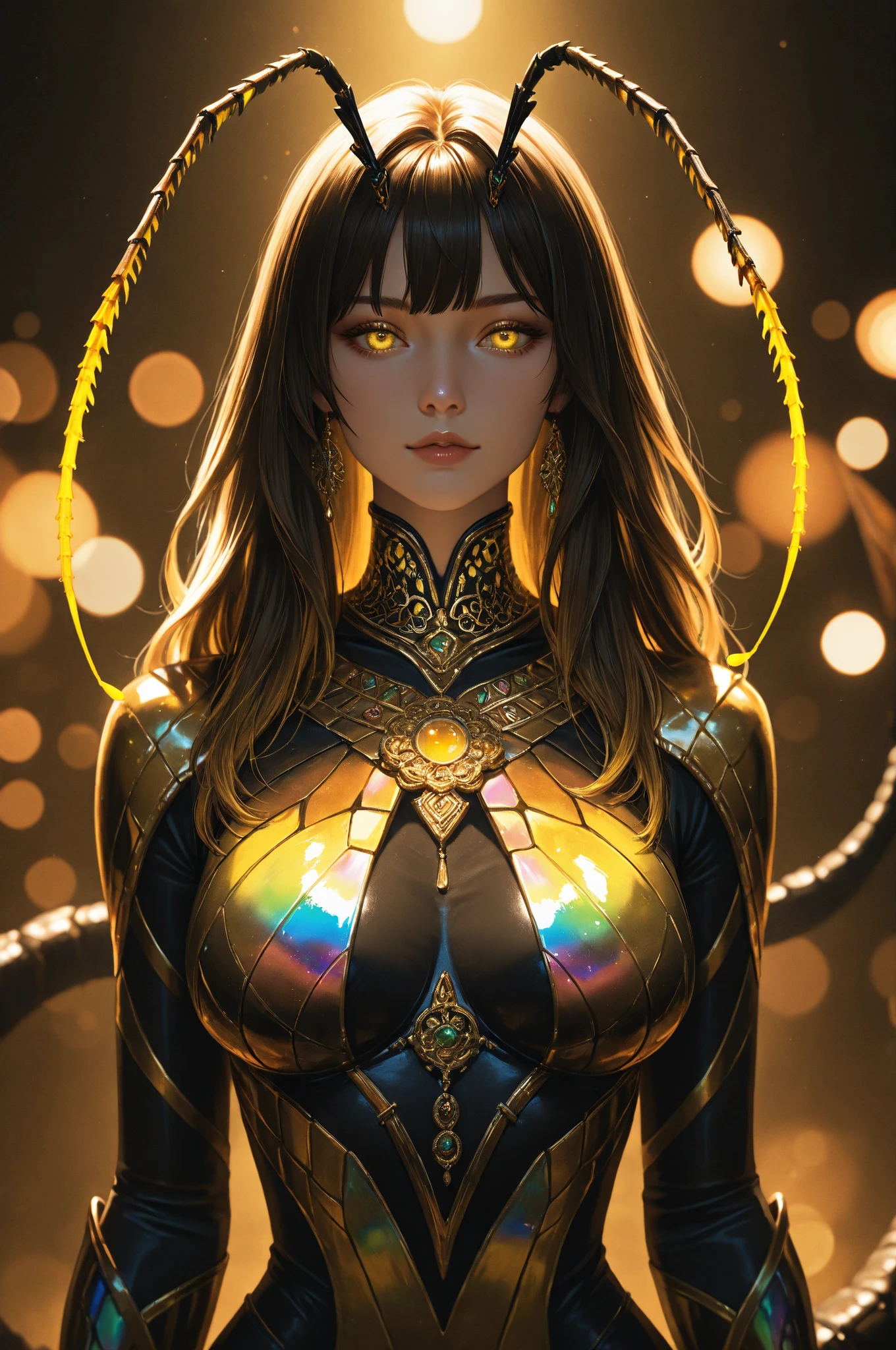 Slim body semi-covered by Egyptian technological clothing based on the sphinx, Neon Genesis Evangelion style, cyberpunk, many gold and emerald jewelry, action pose, ((Best quality)), ((masterpiece)), (detailed: 1.4), (Absurd), ((((super defined eyes))), Powerful Egyptian woman ready for war, perfect body, dark tanned shiny skin, Margot Robbie, ((head adornment that falls in two straps over the shoulders and has the part hanging over the nape of the neck tied in braid, called nemes with that of the sphinx)), (Hemhem crown on the head), defined body, half-thick bare thighs, closed mouth, only in panties, include hieroglyphics in the clothing, generous neckline, ((perfect medium breasts)), (brown eyes without pupils), (((long black eyelashes)), ((heavy eye makeup)), ((black stroke coming out of the corner of the eyes)), ((clothing in black, red and gold)), (((long black hair with bangs covering the forehead)))), ((Egyptian drawings on the arms)), Egypt, Tutankhamun mask, Pharaoh, Bastet, Anubis, short underwear, garter belt, by mucha, niji --V5, close to real, psychopathic, crazy face, sexy pose, inside a pyramid, 2 pieces clothing, centered, scale to fit dimensions, HDR (High Dynamic Range),Ray Tracing,NVIDIA RTX, Super-Resolution,Unreal 5,Subsurface Dispersion, PBR Texture, Post-processing, Anisotropic Filtering, Depth of Field, Maximum Clarity and Sharpness, Multilayer Textures, Albedo and Specular Maps, Surface Shading, Accurate Simulation of Light-Material Interaction, Perfect Proportions, Octane Render, Two-Tone Lighting, Wide Aperture, Low ISO, White Balance, Rule of Thirds, 8K RAW, Crysisnanosuit