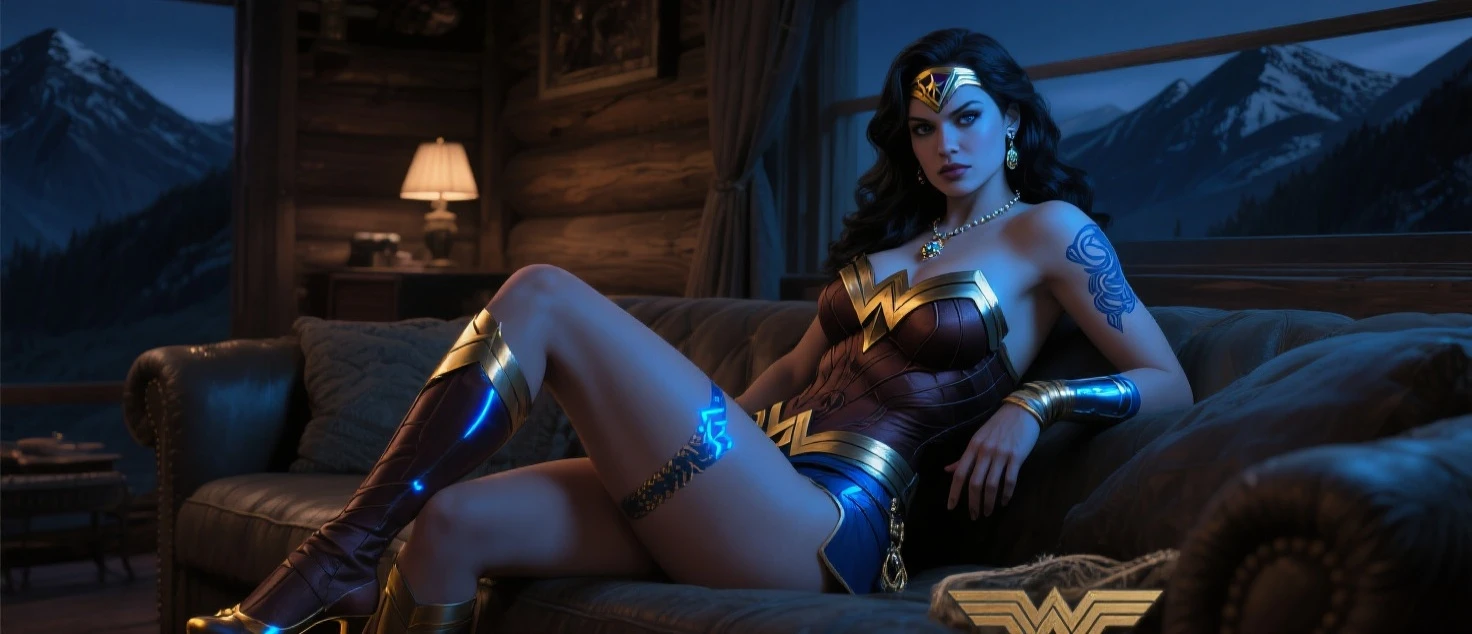 Galgadot hairy puss 3d render, cinematic, poster, photo