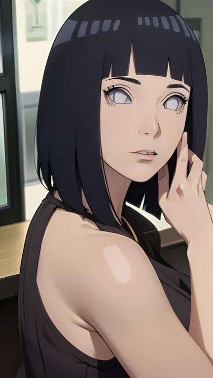 masterpiece, hinata\(boruto\), 1girl, mature women, (((naked))), (((selfie))), (((Close-up photo))), ((nipple))), (((big breasts))), (((big round breasts))), (((round breasts))), (((Colossal tits))), (((perfect breasts))), (shy face), detailed lips, beautiful face, blush, (pink lips), (((long hair))), white eyes, gentle gaze, smile, super realistic, detailed, realistic face and body, realistic hair, realistic eyes, realistic nose, realistic lips, seductive pose, (((straight bangs))), (dark blue hair), 28 year old girl